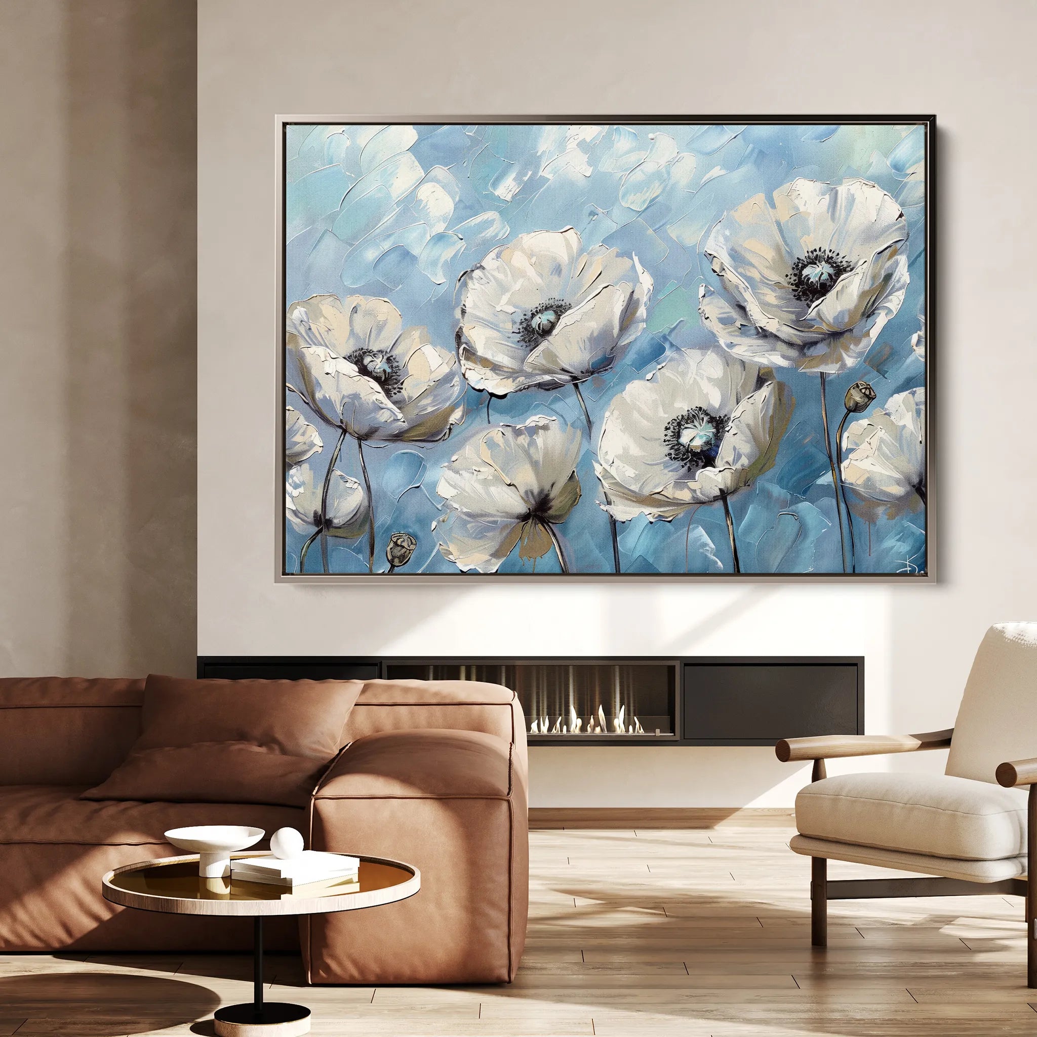 Floral 547 Canvas Art 60 x 40 cm / Black