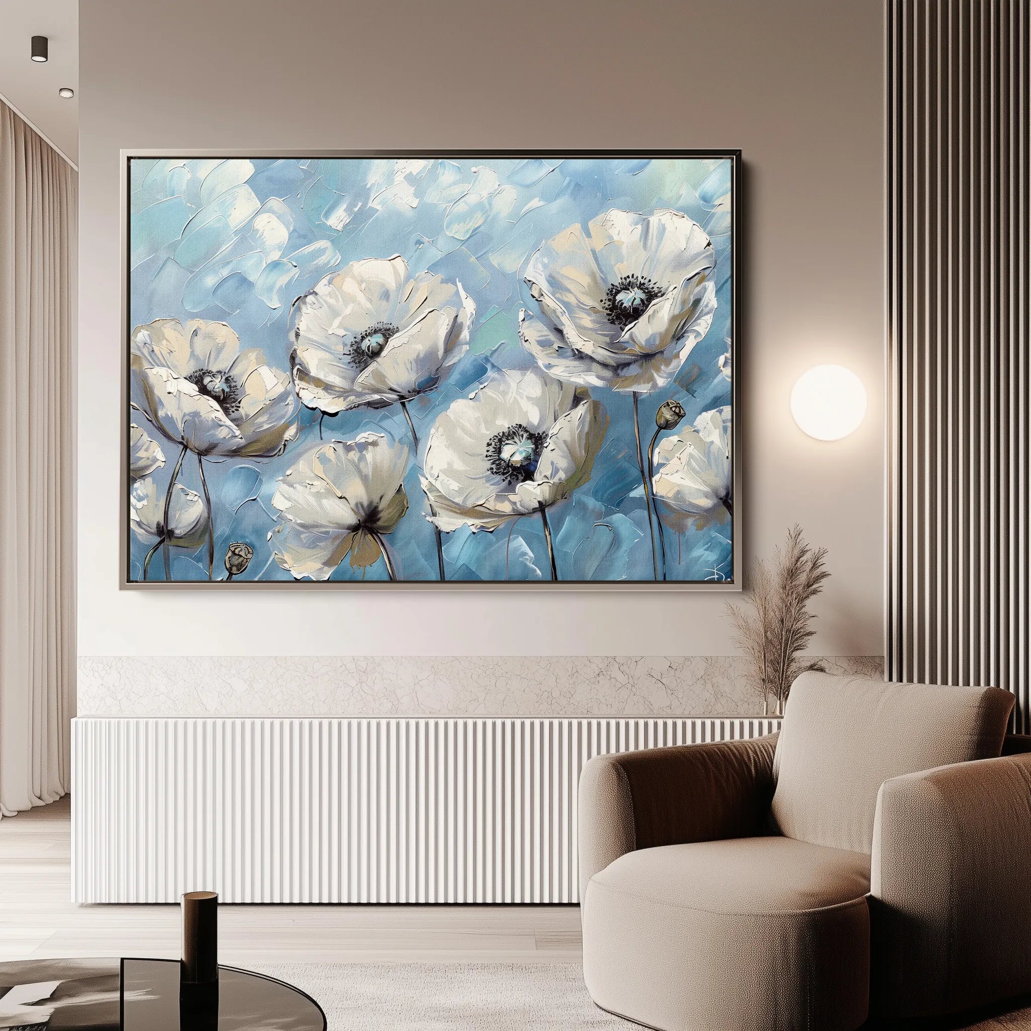 Floral 547 Canvas Art 60 x 40 cm / Black