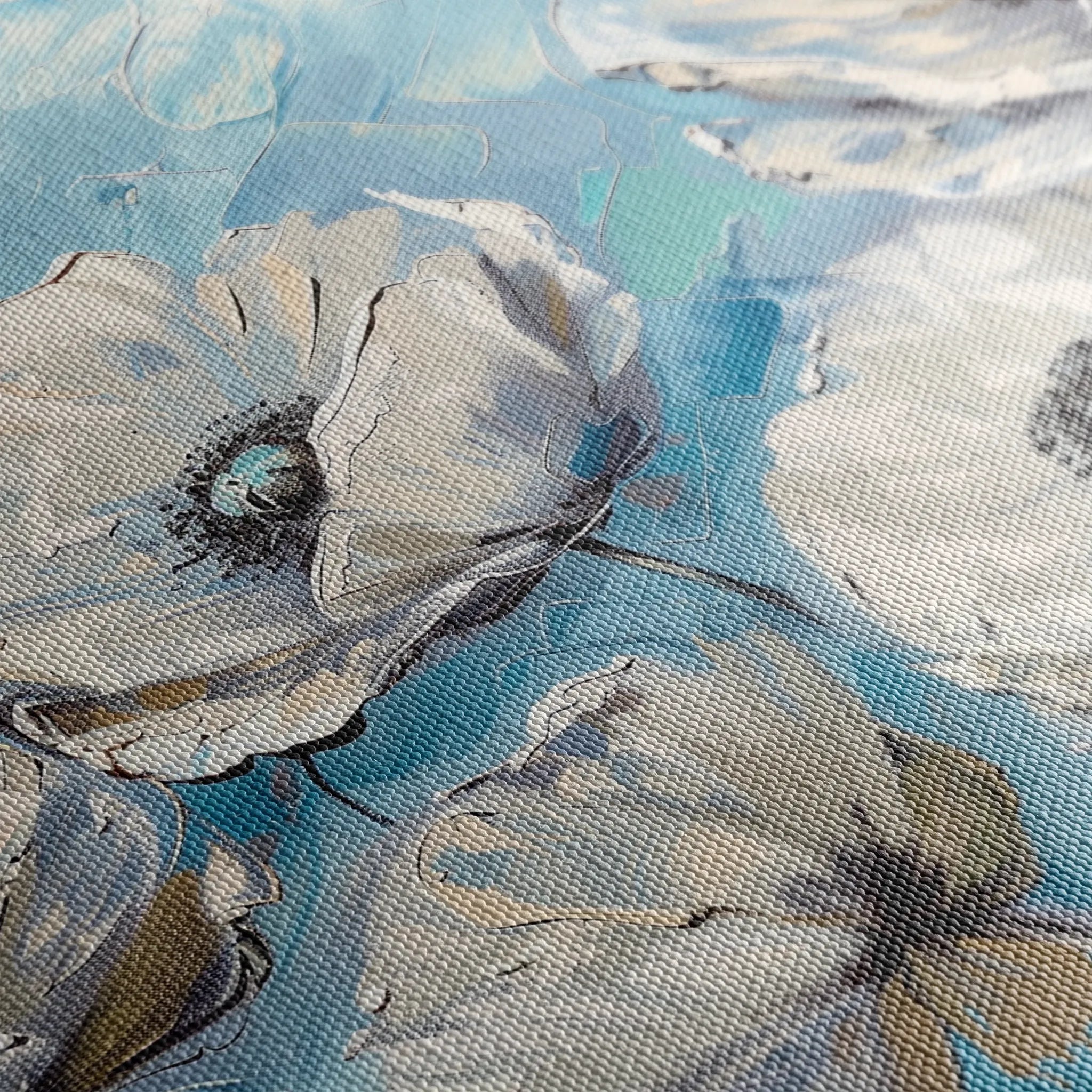 Floral 547 Canvas Art 60 x 40 cm / Black