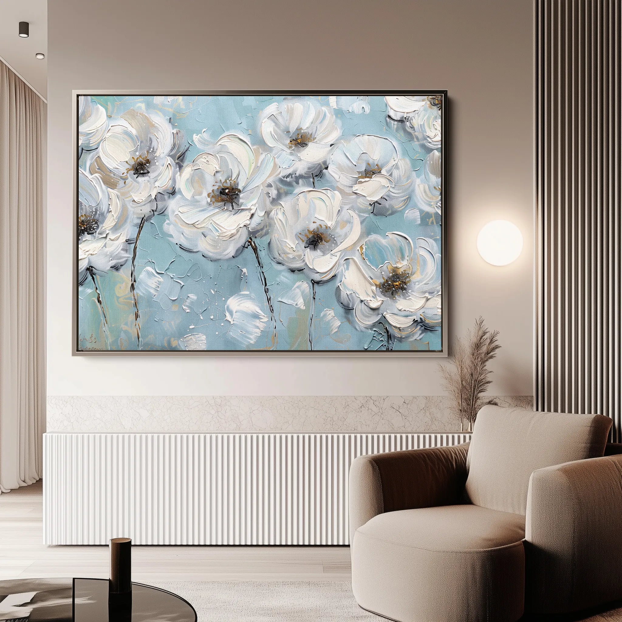 Floral 549 Canvas Art 60 x 40 cm / Black
