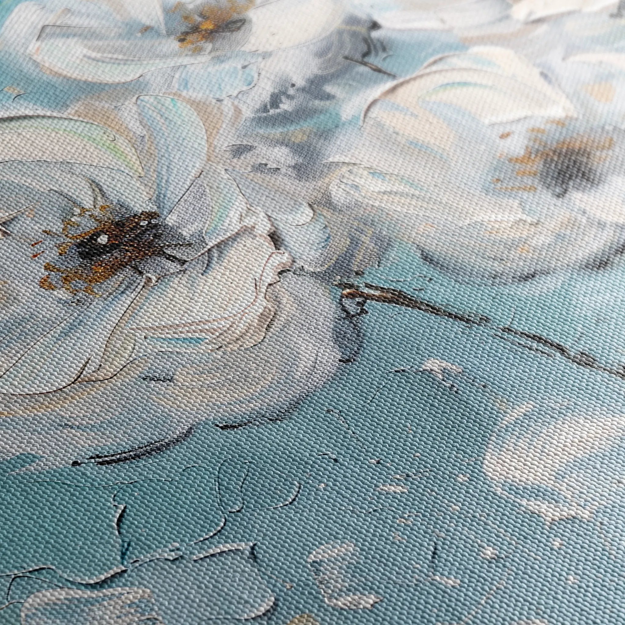 Floral 549 Canvas Art 60 x 40 cm / Black