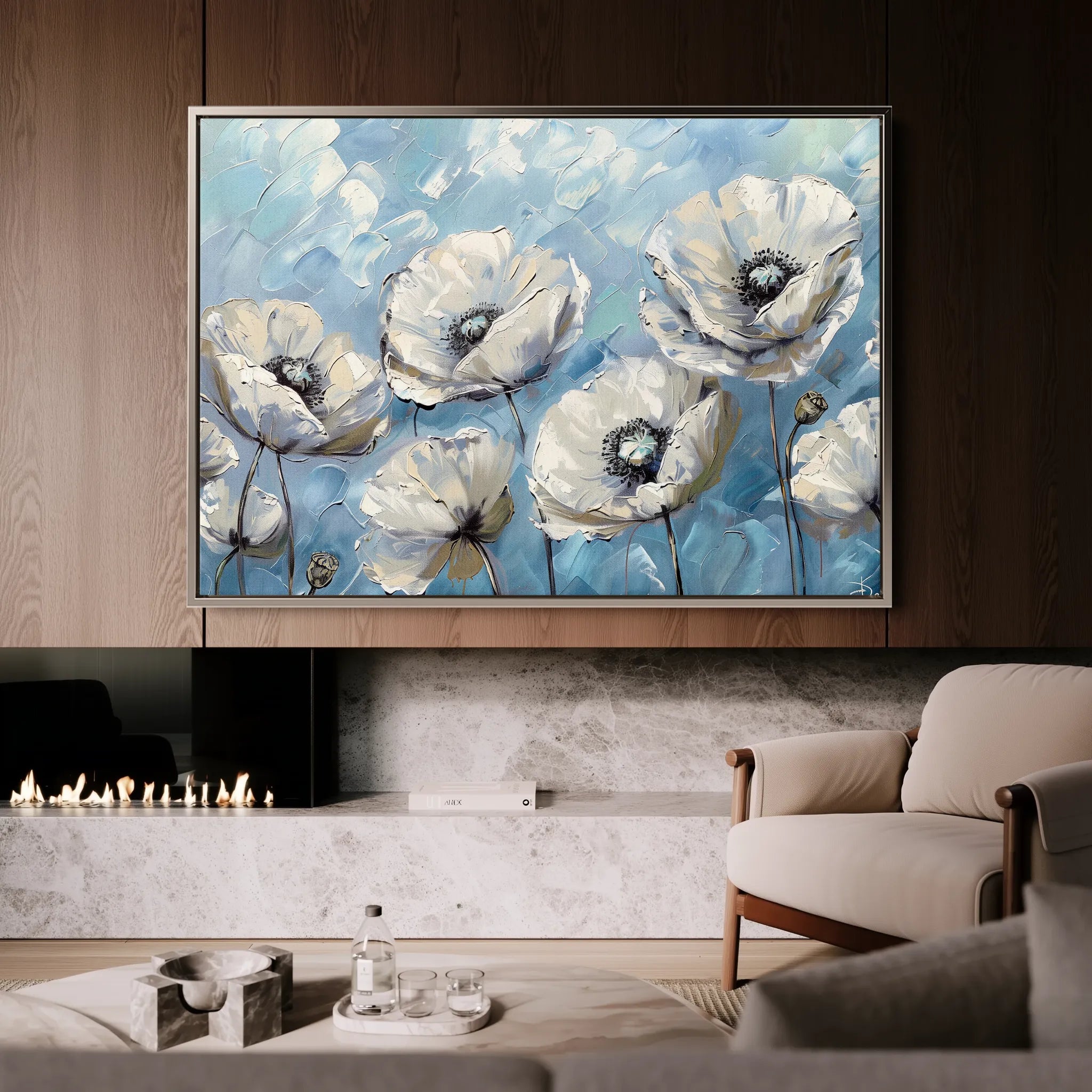 Floral 550 Canvas Art 60 x 40 cm / Black