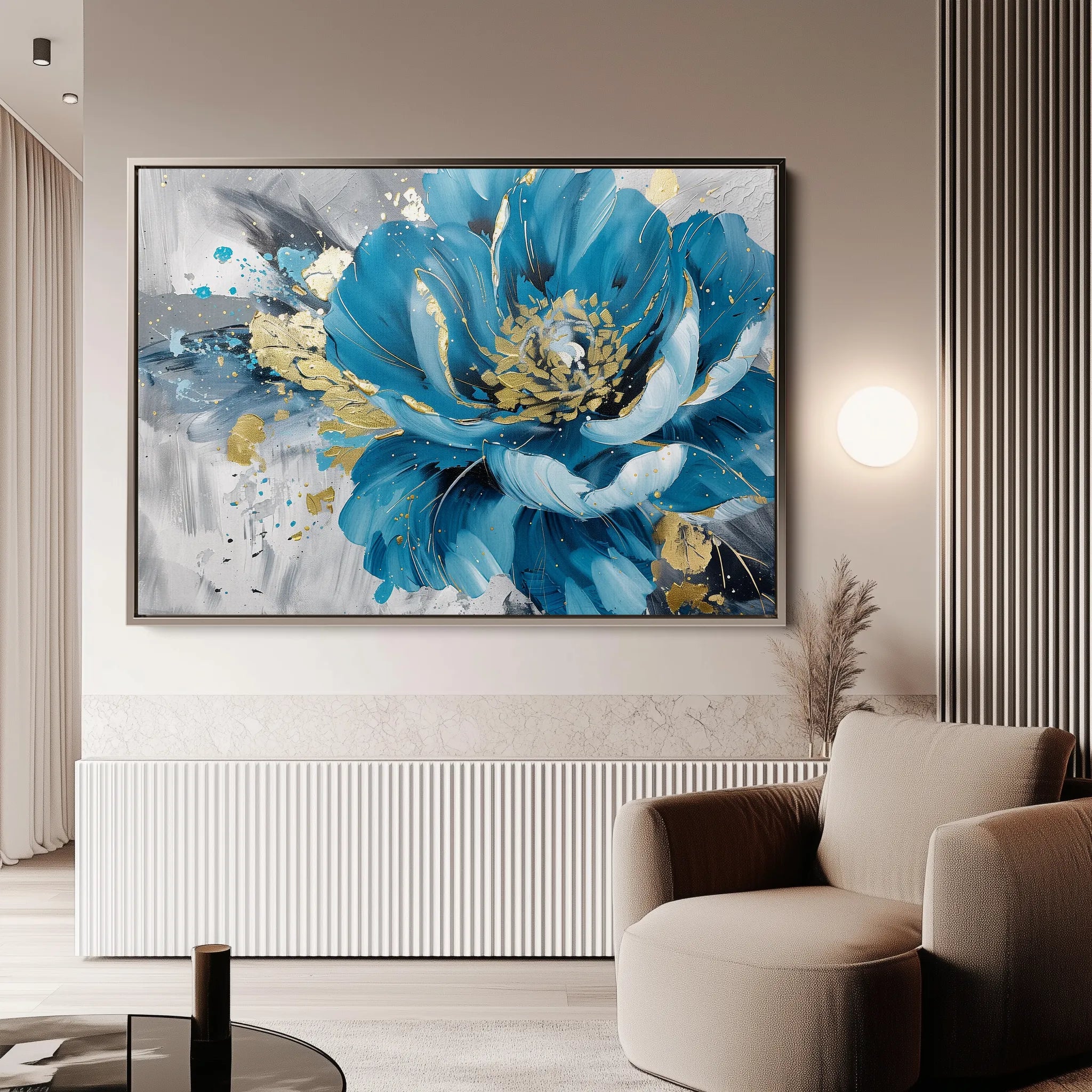 Floral 551 Canvas Art 60 x 40 cm / Black