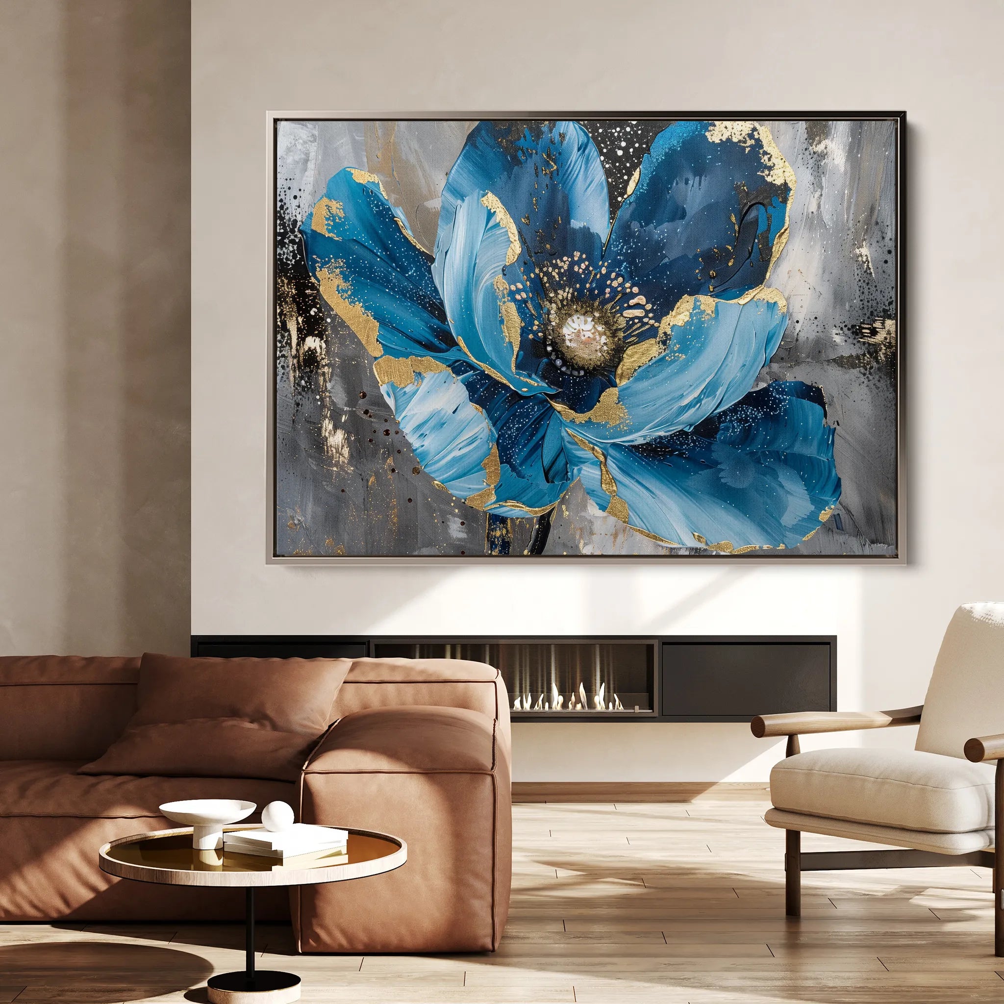 Floral 552 Canvas Art 60 x 40 cm / Black