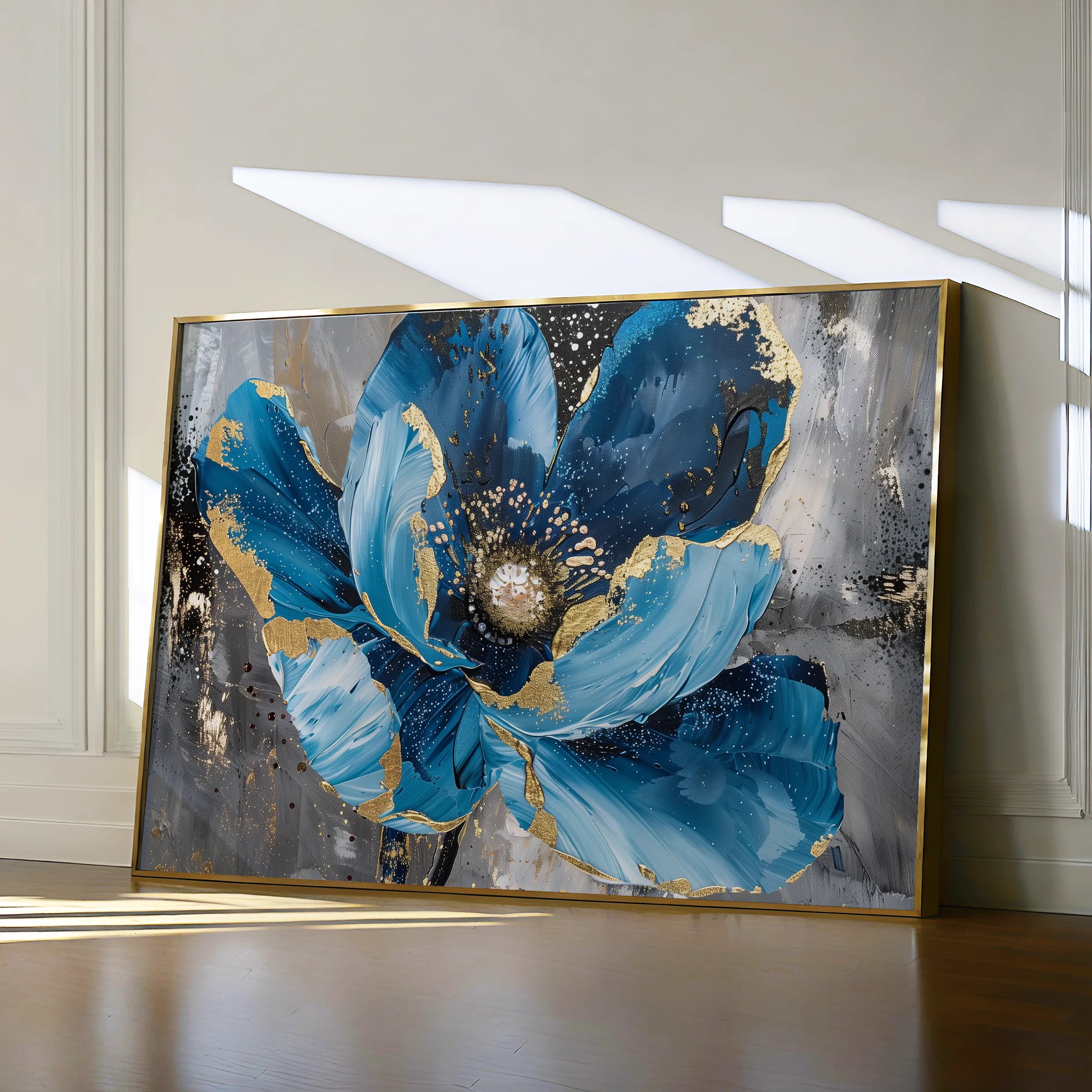 Floral 552 Canvas Art 60 x 40 cm / Black