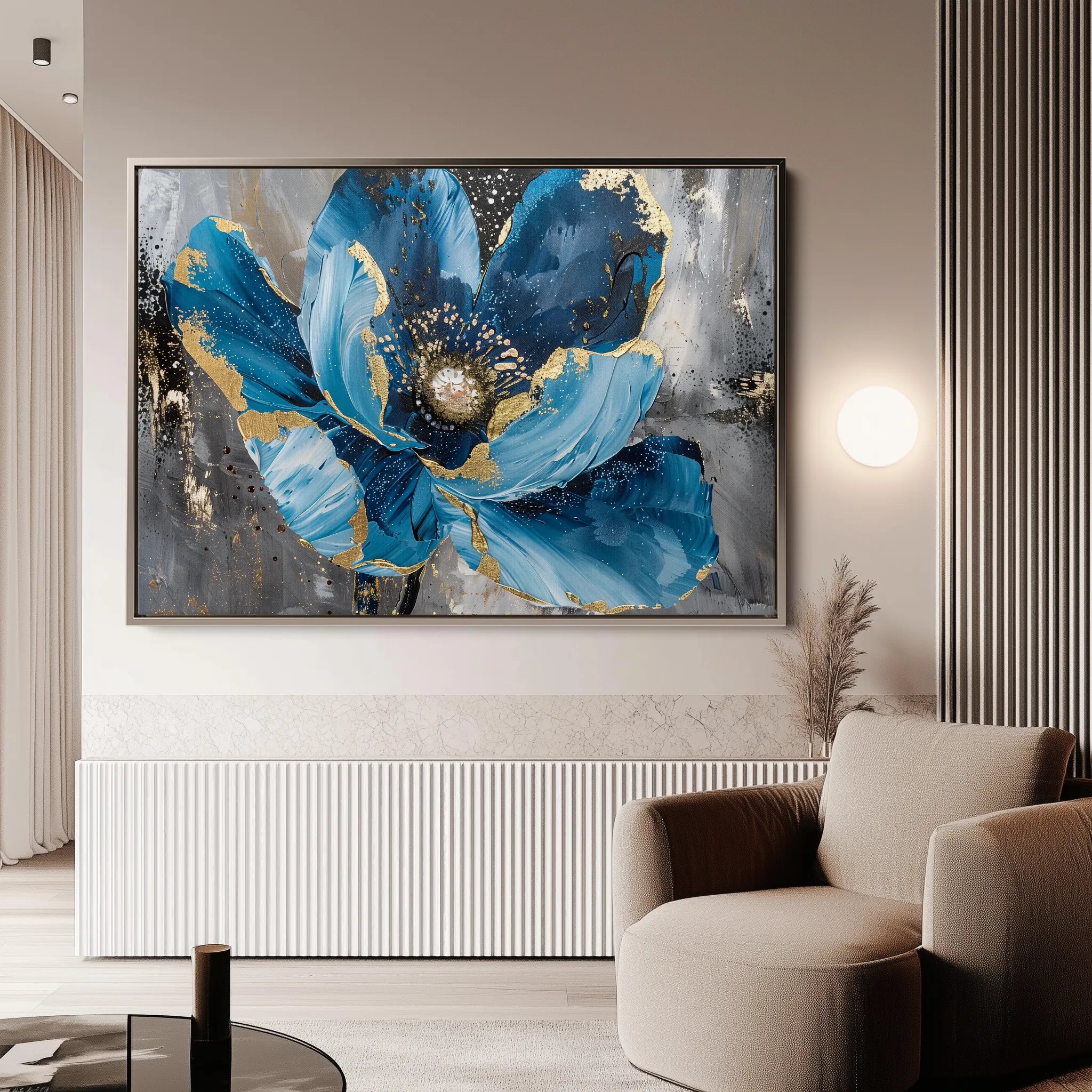 Floral 552 Canvas Art 60 x 40 cm / Black