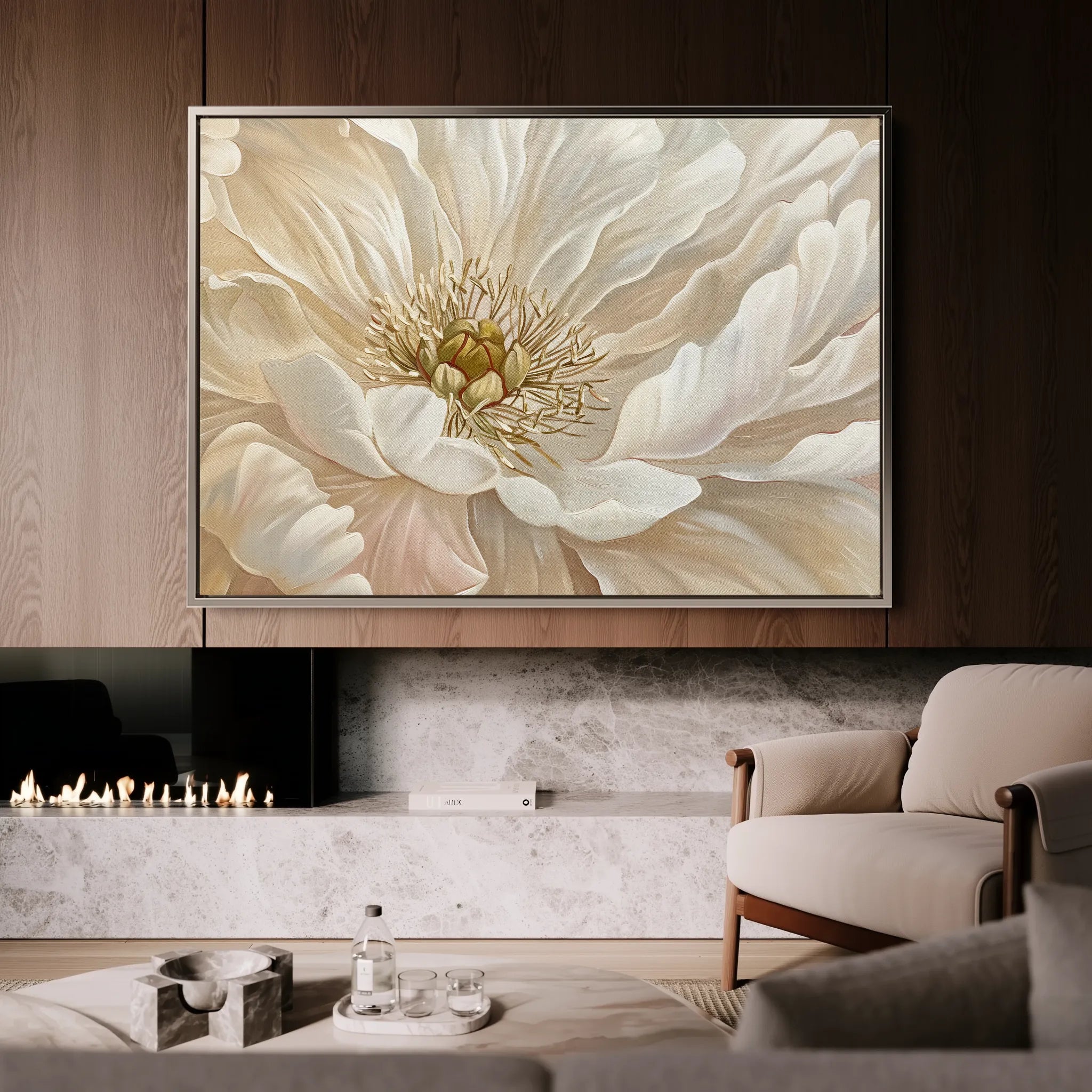 Floral 553 Canvas Art 60 x 40 cm / Black