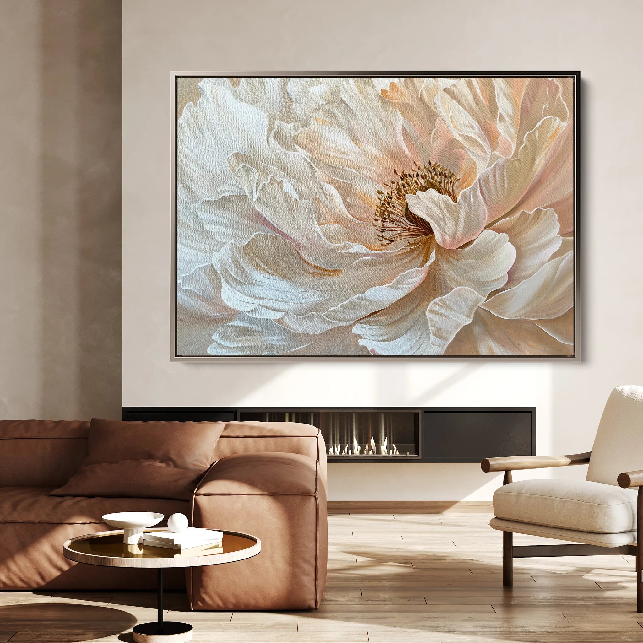 Floral 554 Canvas Art 60 x 40 cm / Black