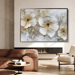 Floral 555 Canvas Art 60 x 40 cm / Black
