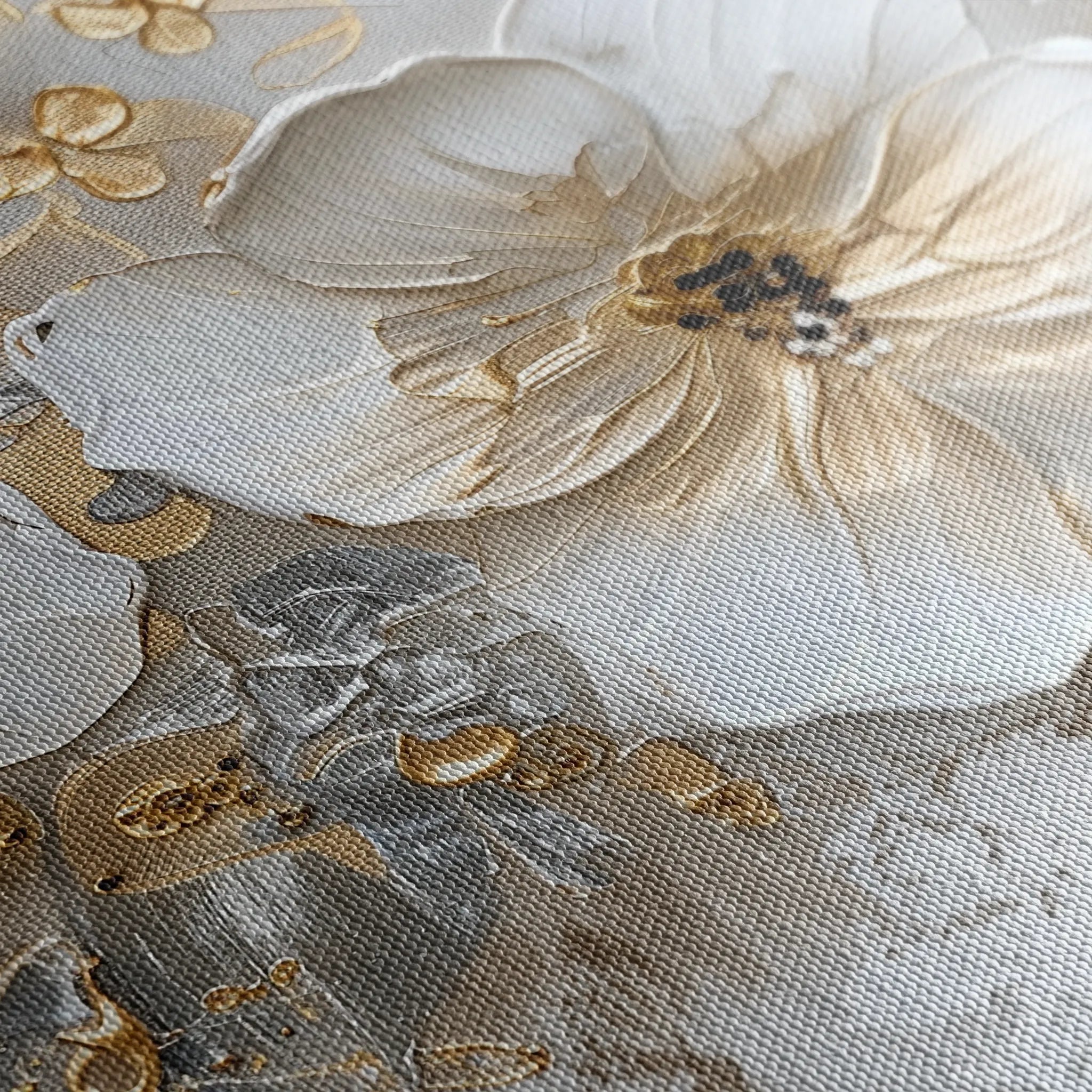 Floral 555 Canvas Art 60 x 40 cm / Black