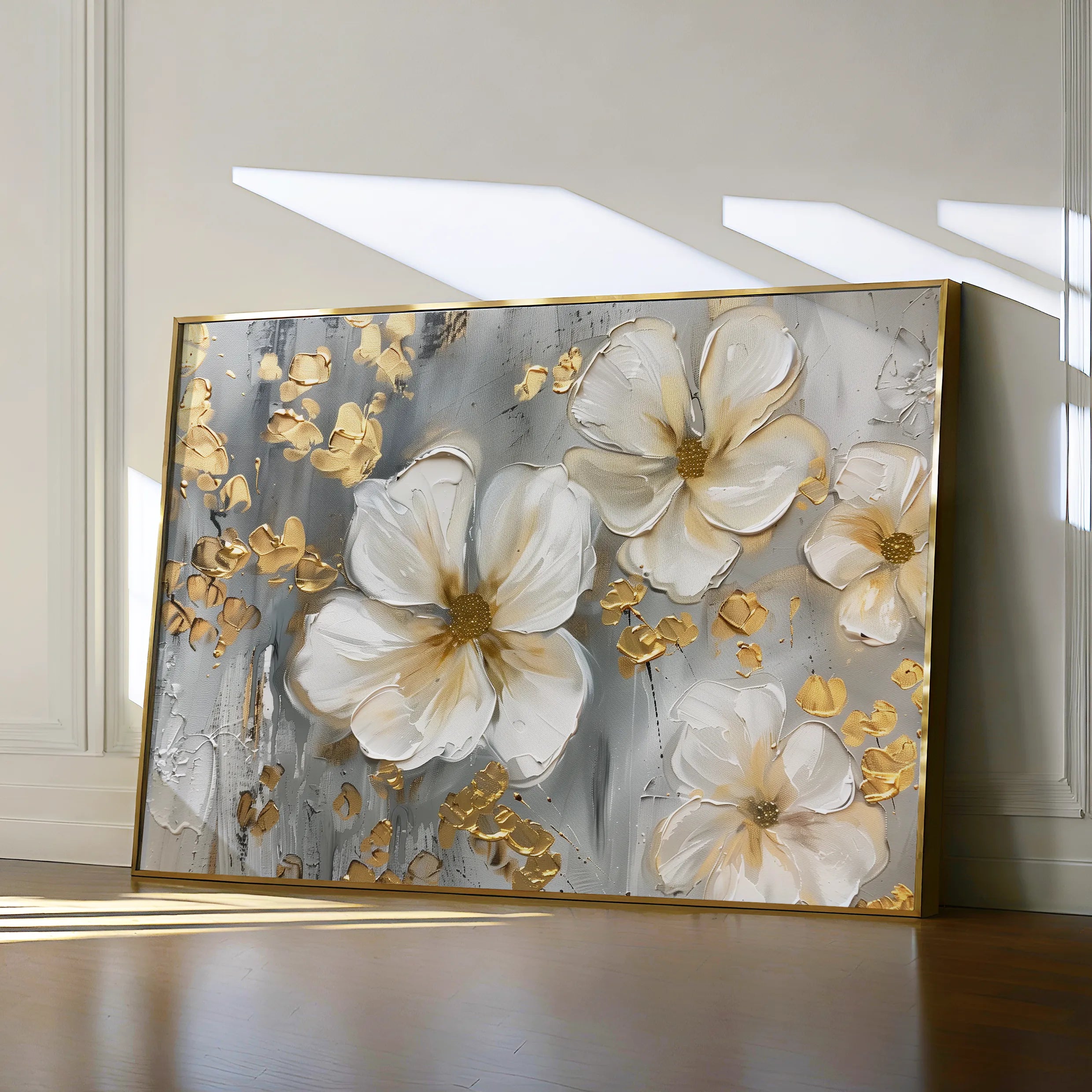 Floral 556 Canvas Art 60 x 40 cm / Black