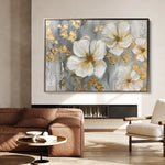 Floral 556 Canvas Art 60 x 40 cm / Black