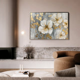 Floral 556 Canvas Art 60 x 40 cm / Black