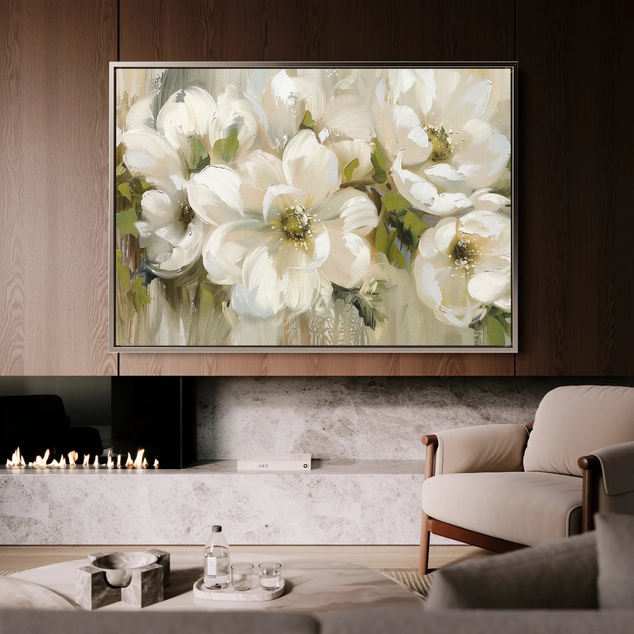 Floral 557 Canvas Art 60 x 40 cm / Black