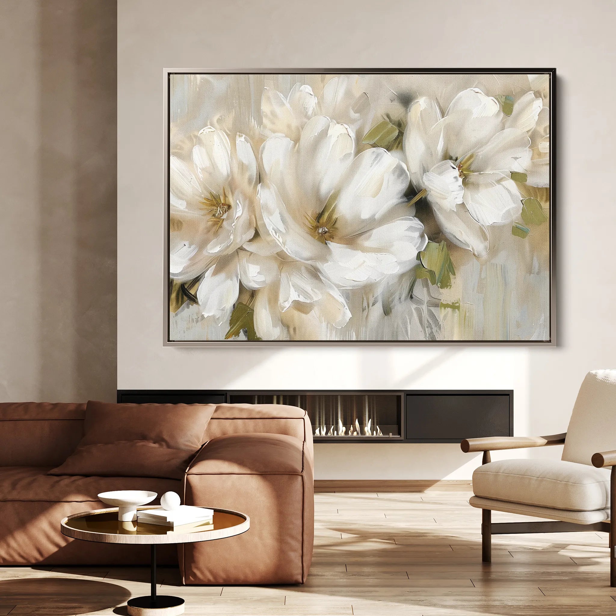 Floral 558 Canvas Art 60 x 40 cm / Black