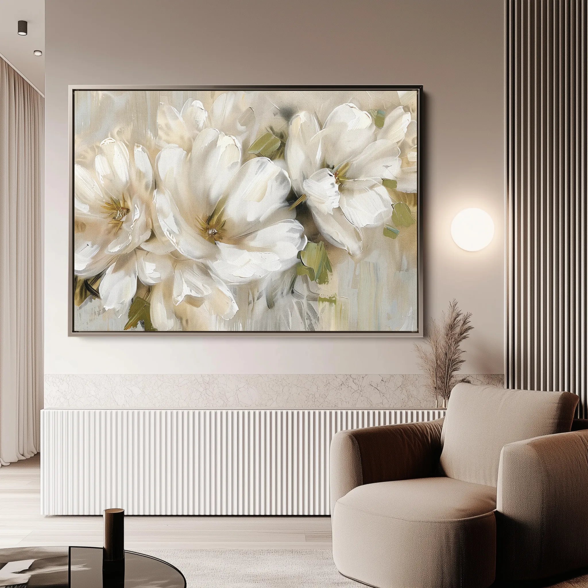 Floral 558 Canvas Art 60 x 40 cm / Black