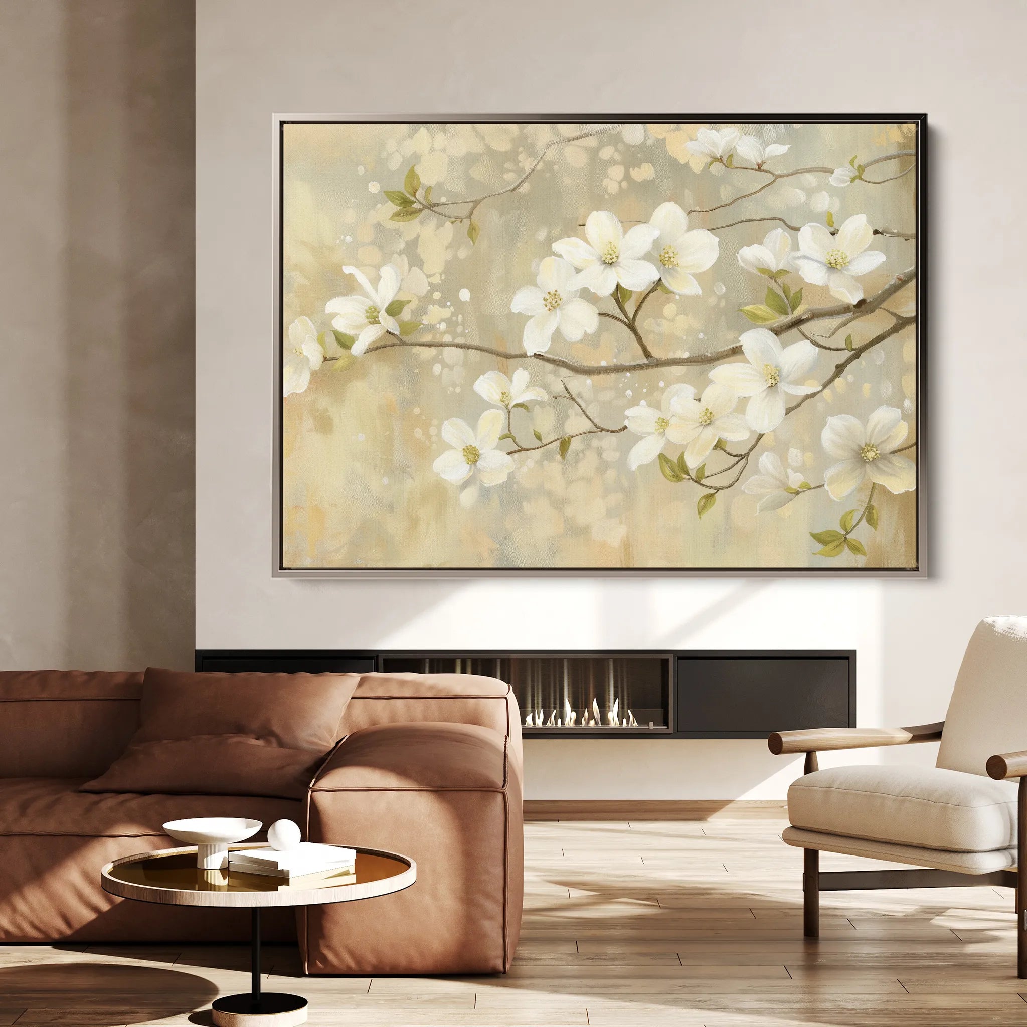 Floral 559 Canvas Art 60 x 40 cm / Black