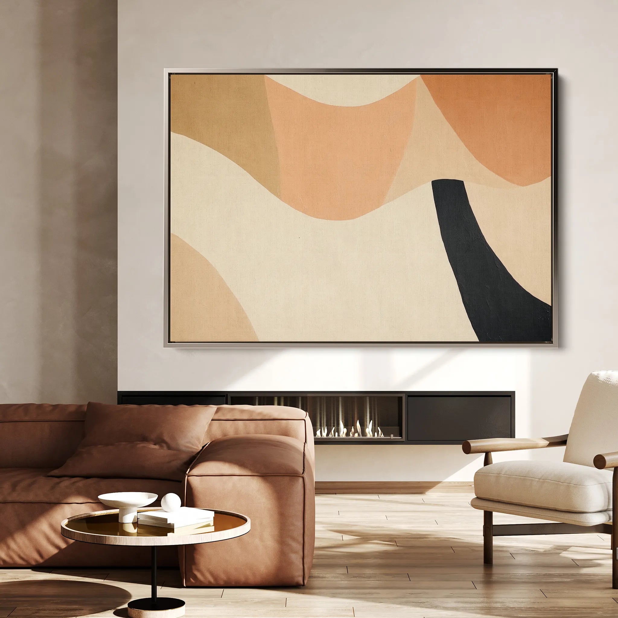 Abstract 560 Canvas Art 60 x 40 cm / Black