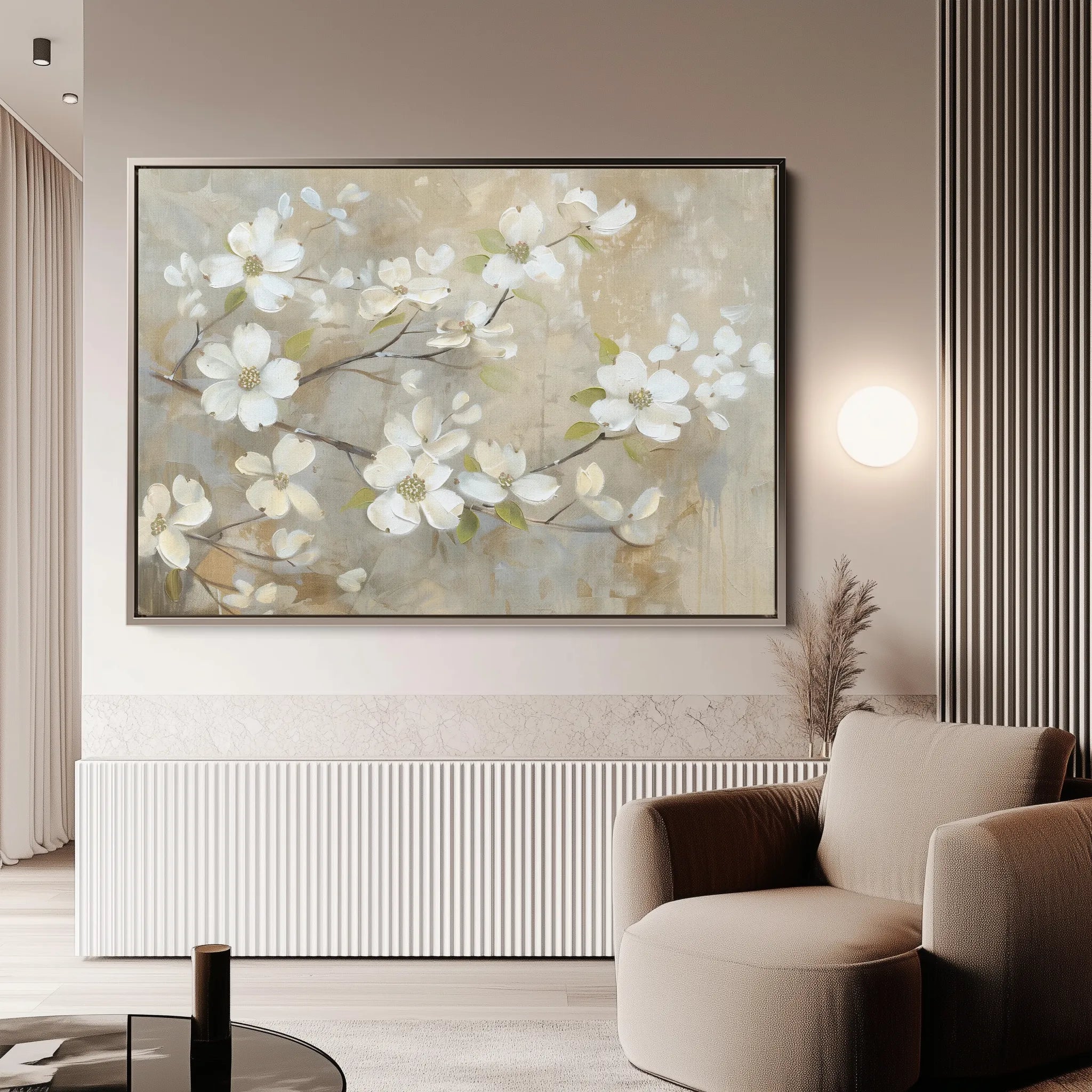 Floral 560 Canvas Art 60 x 40 cm / Black
