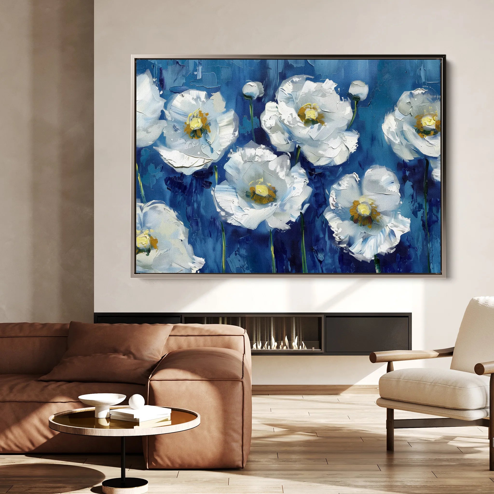 Floral 561 Canvas Art 60 x 40 cm / Black