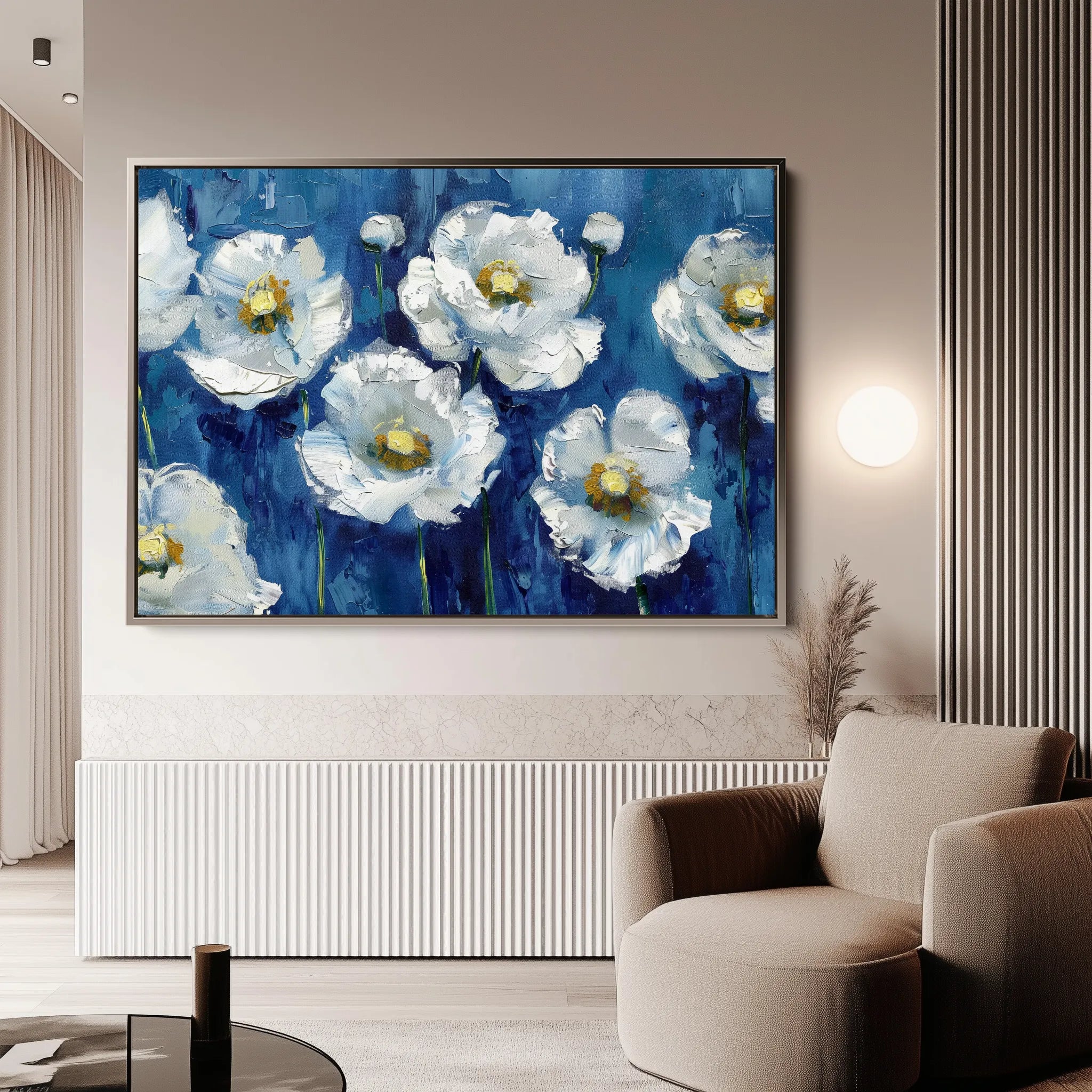 Floral 561 Canvas Art 60 x 40 cm / Black