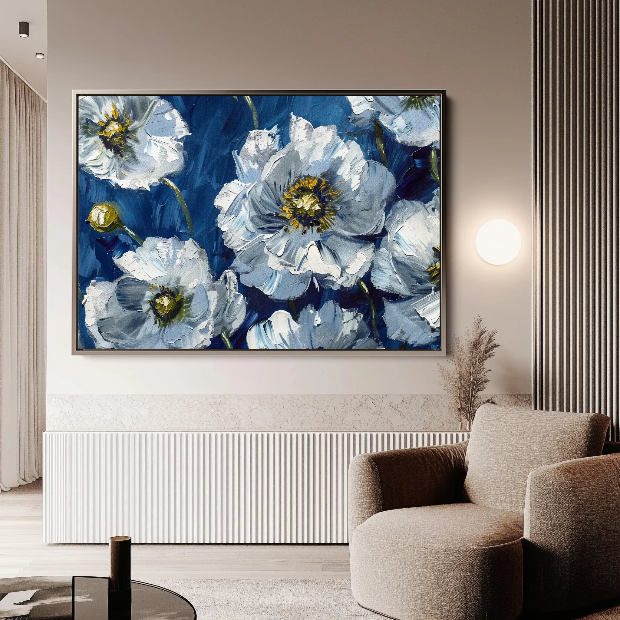 Floral 562 Canvas Art 60 x 40 cm / Black