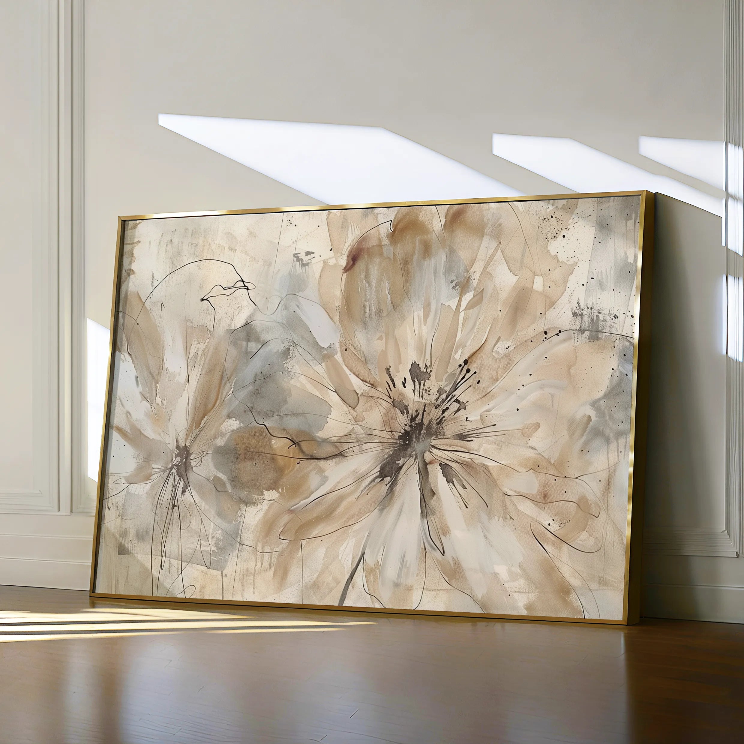 Floral 563 Canvas Art 60 x 40 cm / Black