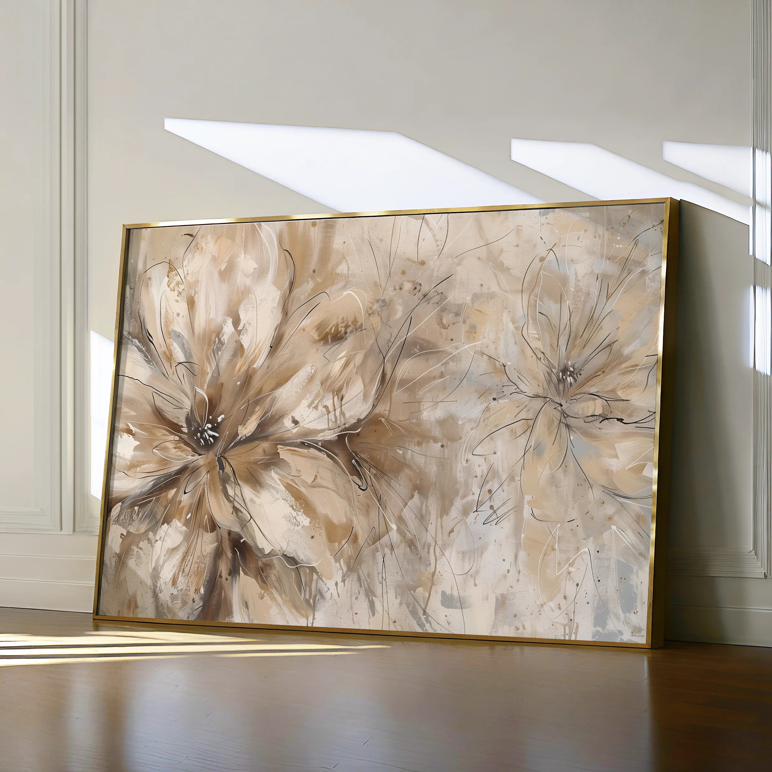 Floral 564 Canvas Art 60 x 40 cm / Black