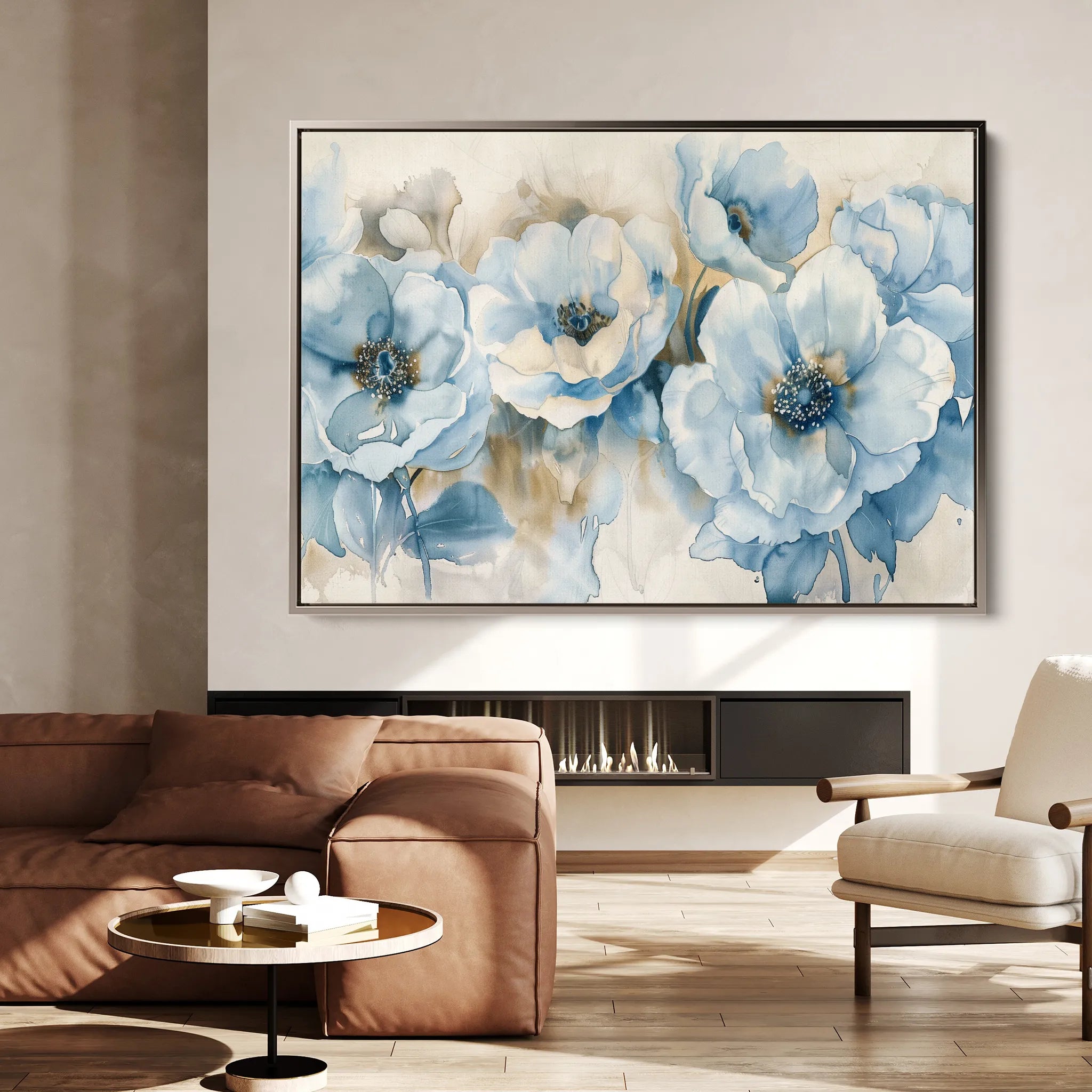 Floral 565 Canvas Art 60 x 40 cm / Black
