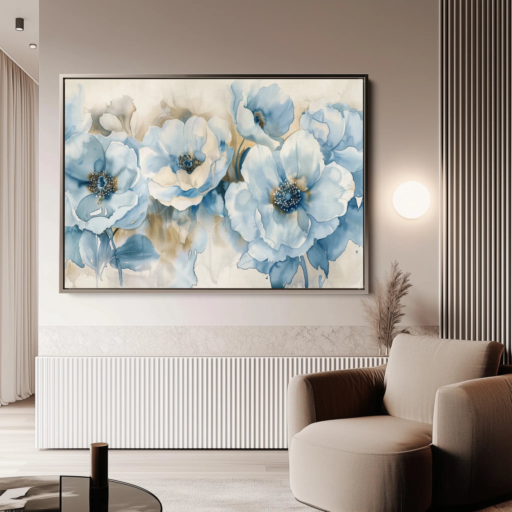 Floral 565 Canvas Art 60 x 40 cm / Black