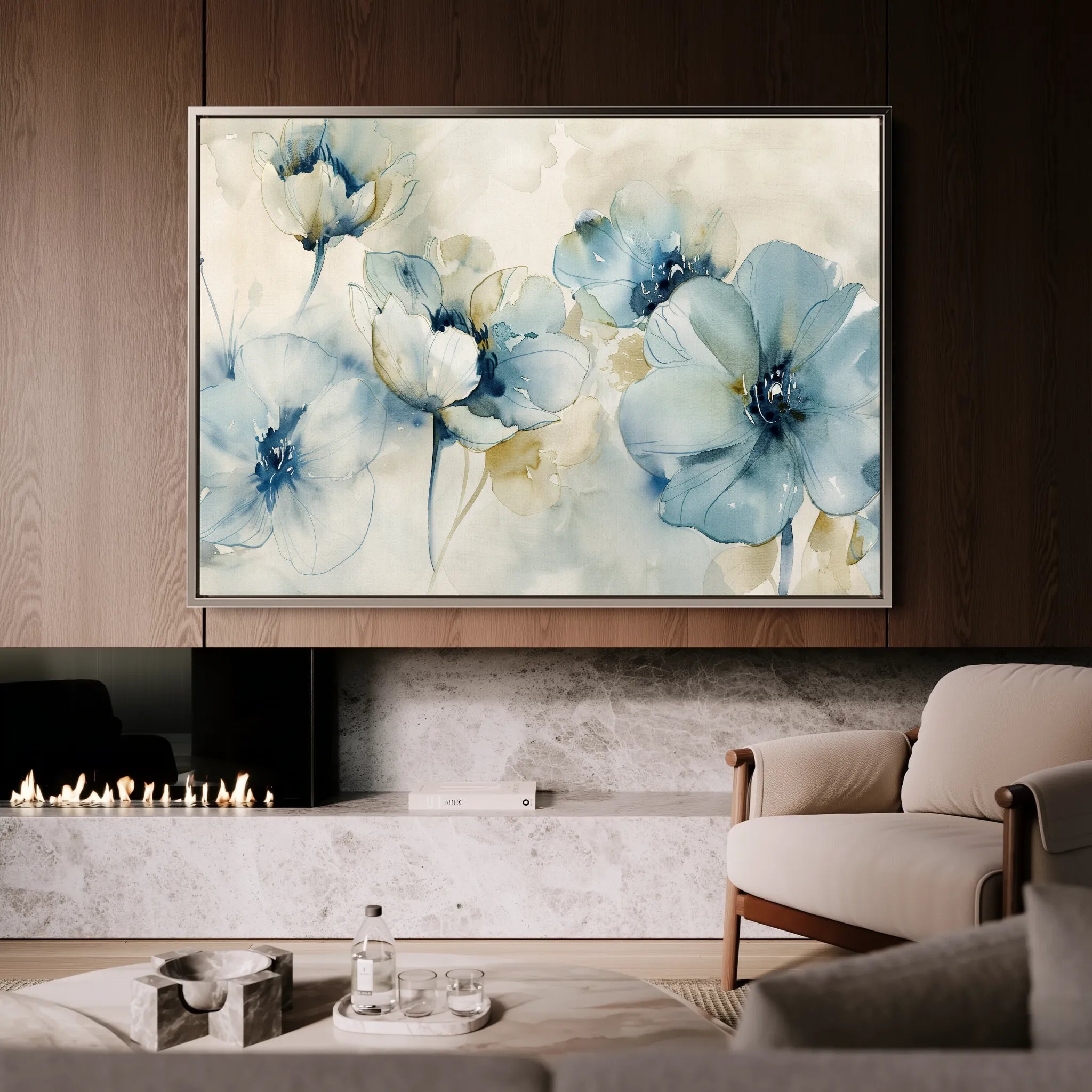 Floral 566 Canvas Art 60 x 40 cm / Black