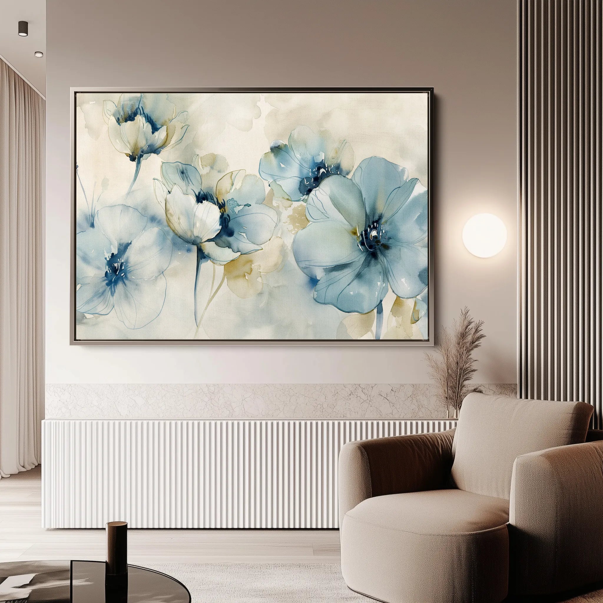 Floral 566 Canvas Art 60 x 40 cm / Black