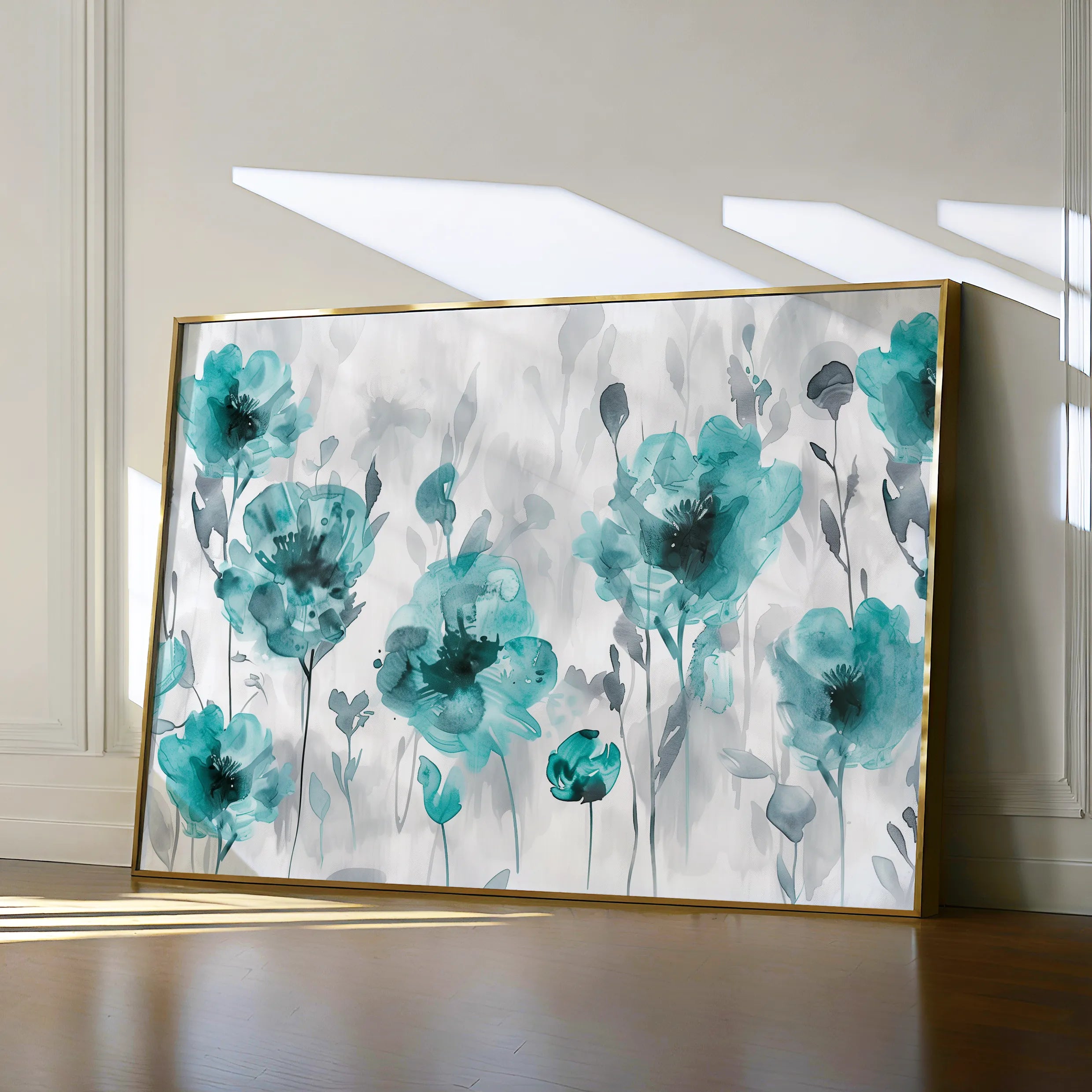 Floral 567 Canvas Art 60 x 40 cm / Black
