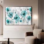 Floral 567 Canvas Art 60 x 40 cm / Black
