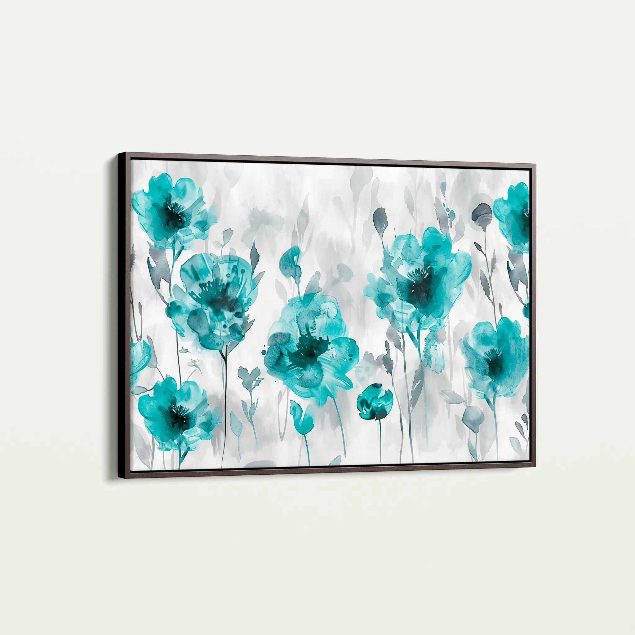 Floral 567 Canvas Art 60 x 40 cm / Black