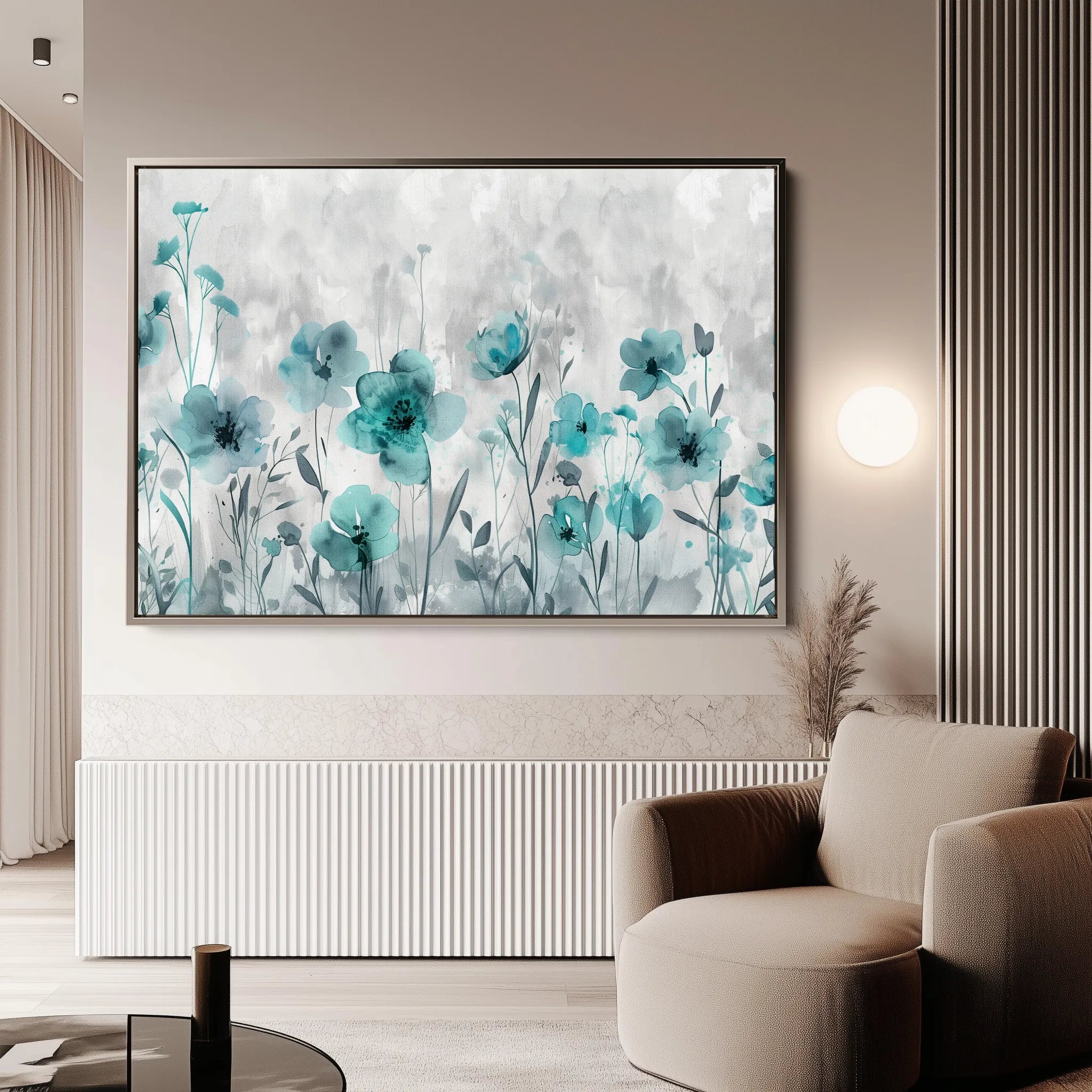 Floral 568 Canvas Art 60 x 40 cm / Black