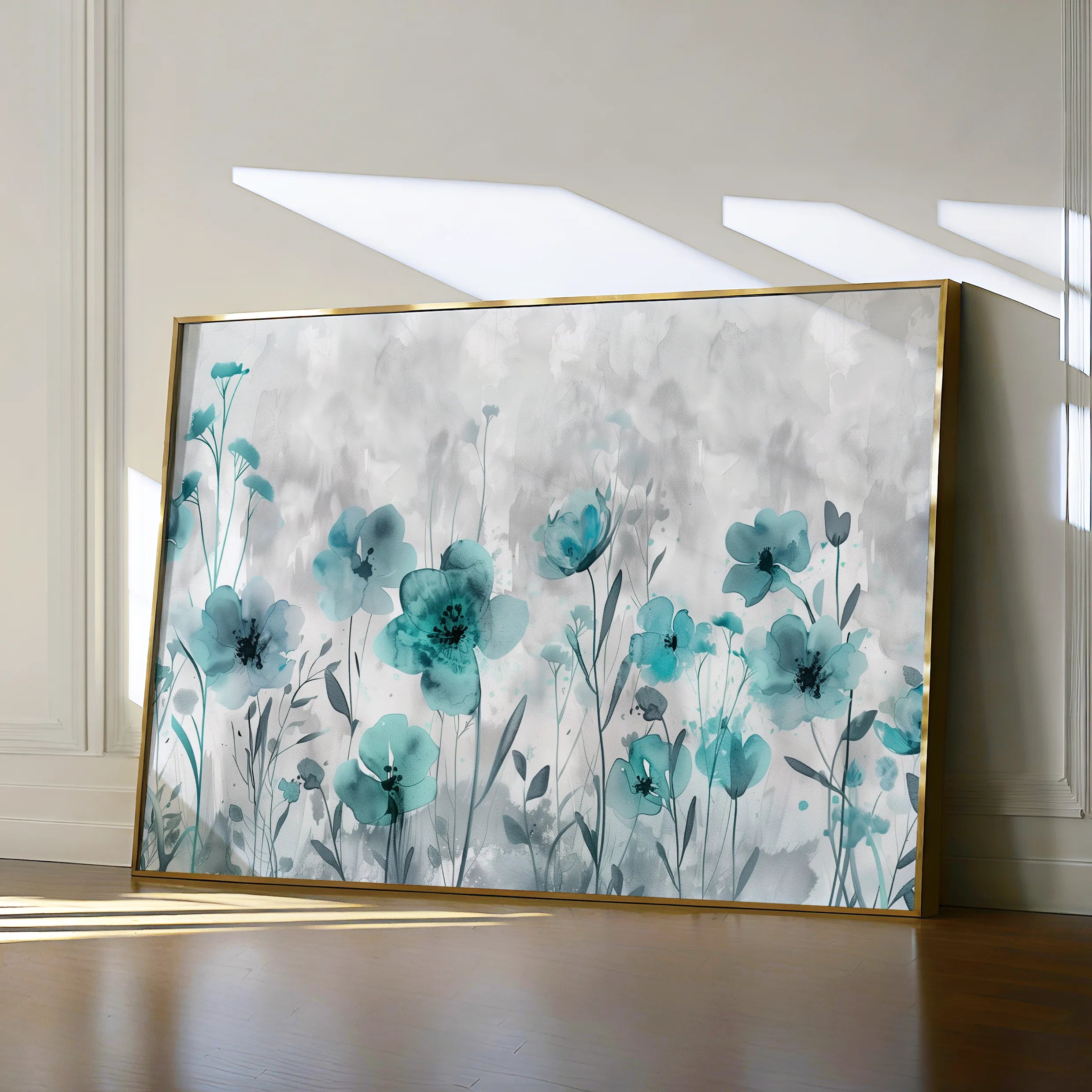 Floral 568 Canvas Art 60 x 40 cm / Black