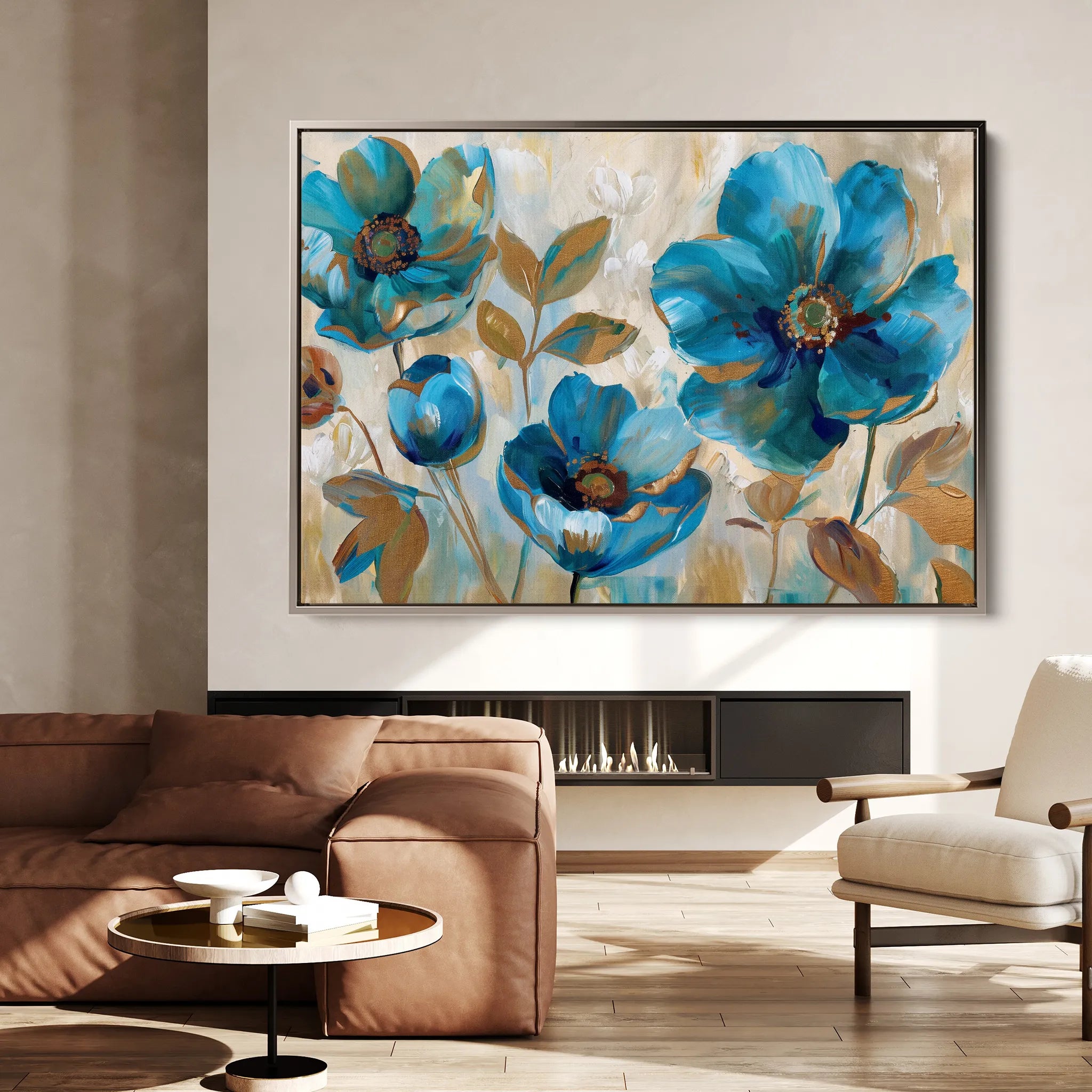 Floral 569 Canvas Art 60 x 40 cm / Black