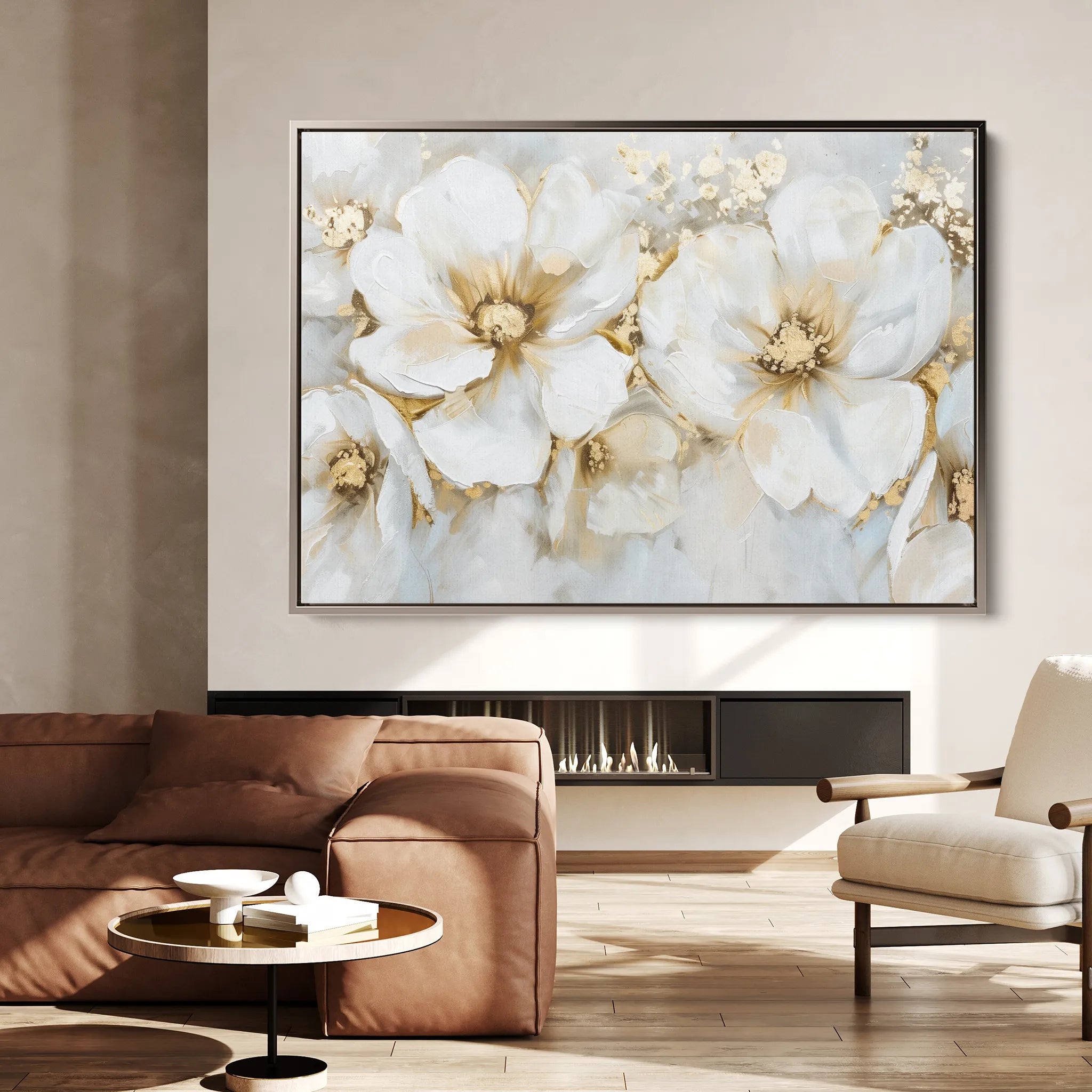 Floral 571 Canvas Art 60 x 40 cm / Black