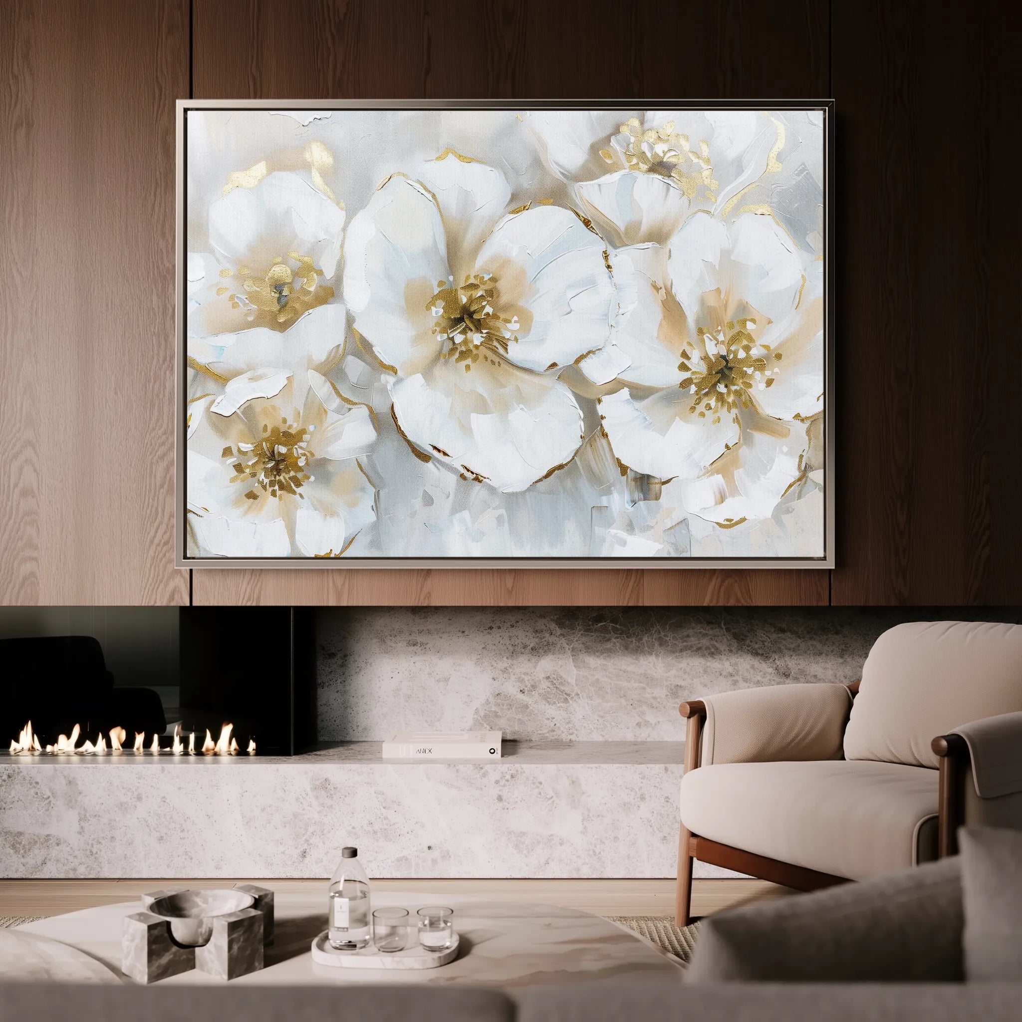 Floral 572 Canvas Art 60 x 40 cm / Black