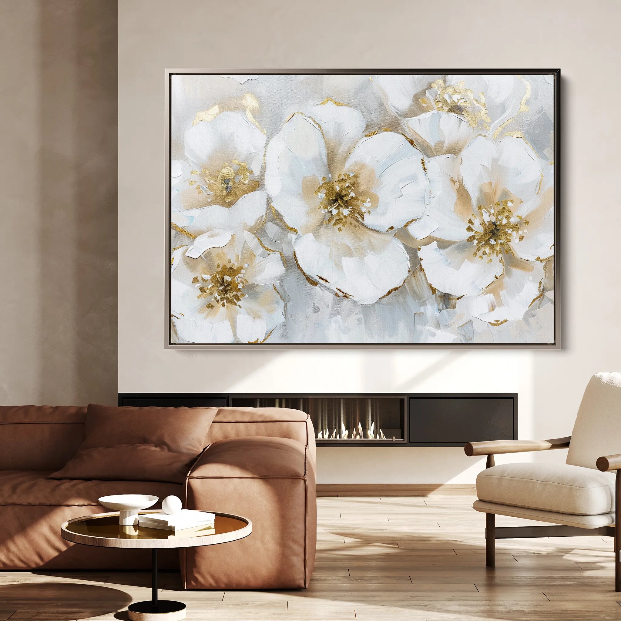 Floral 572 Canvas Art 60 x 40 cm / Black