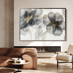 Floral 573 Canvas Art 60 x 40 cm / Black