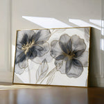 Floral 573 Canvas Art 60 x 40 cm / Black