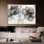Floral 573 Canvas Art 60 x 40 cm / Black