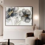Floral 573 Canvas Art 60 x 40 cm / Black