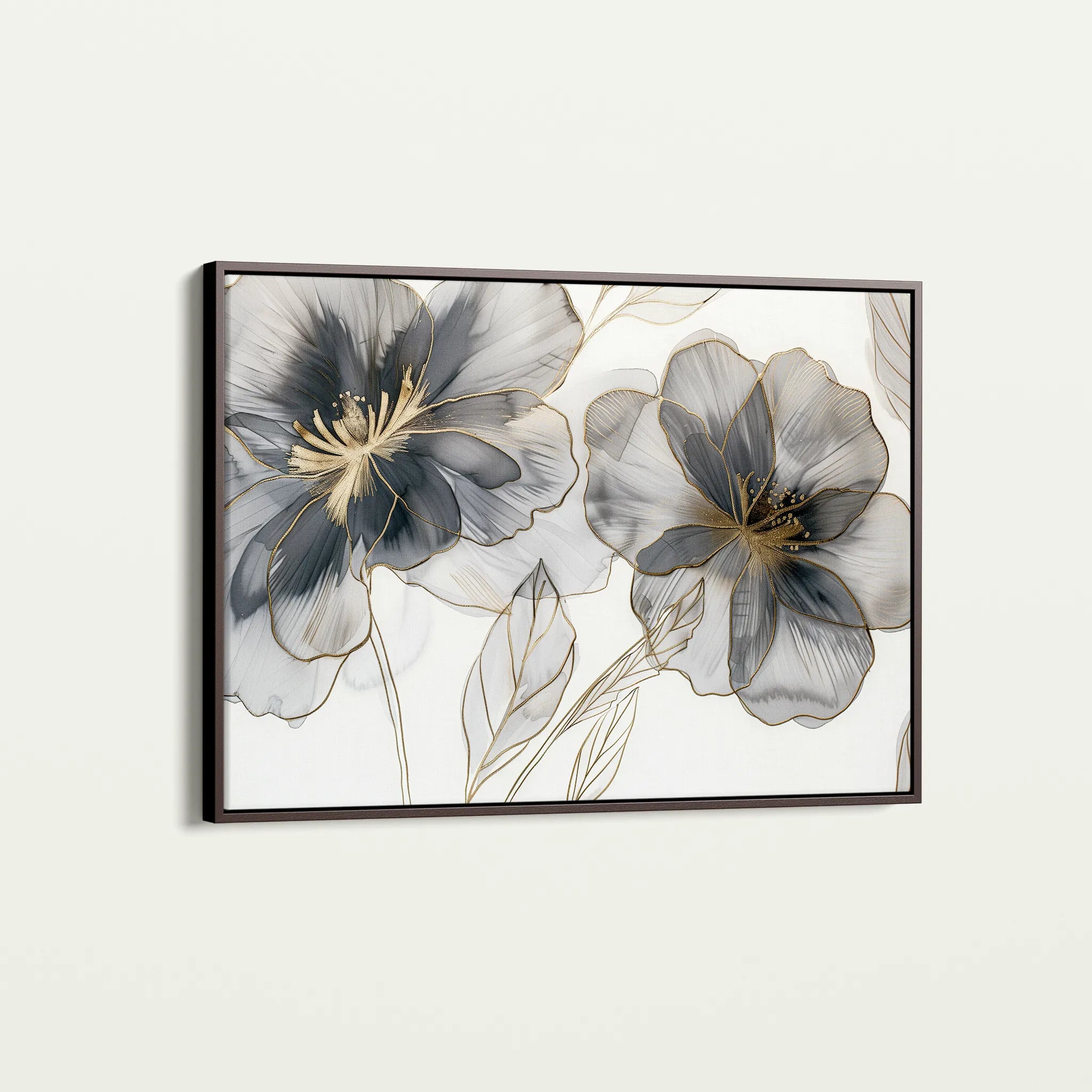 Floral 573 Canvas Art 60 x 40 cm / Black