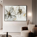 Floral 574 Canvas Art 60 x 40 cm / Black