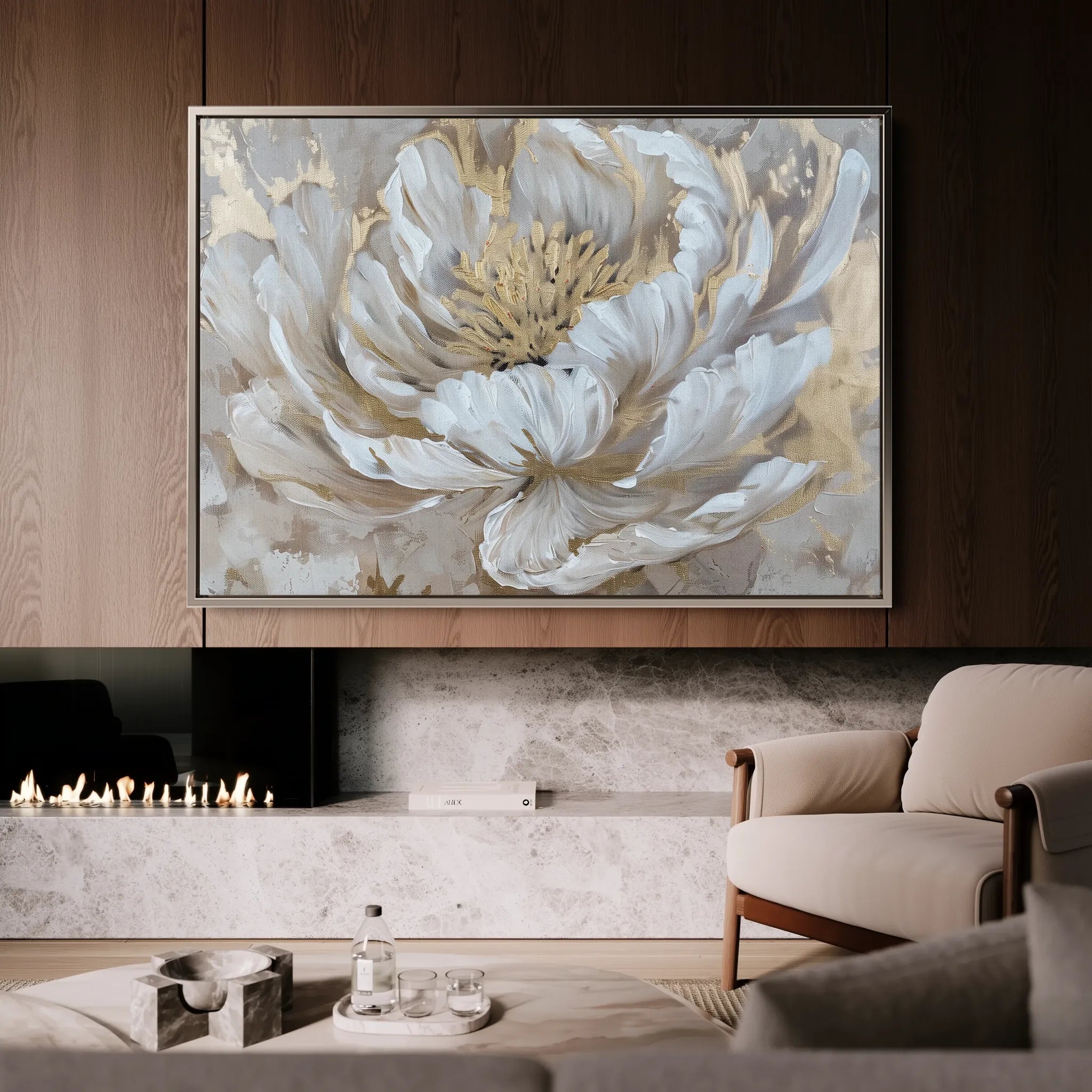 Floral 575 Canvas Art 60 x 40 cm / Black