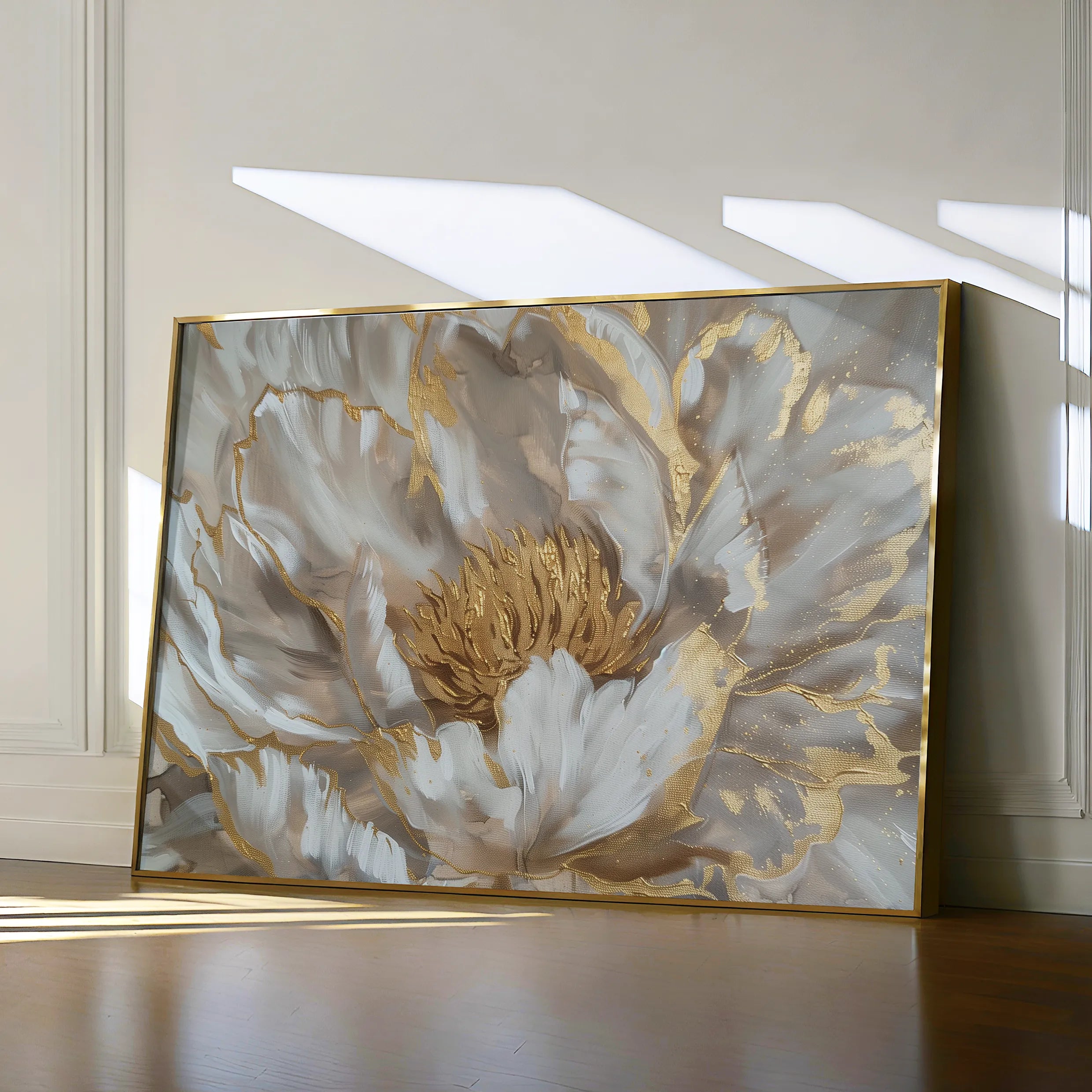 Floral 576 Canvas Art 60 x 40 cm / Black