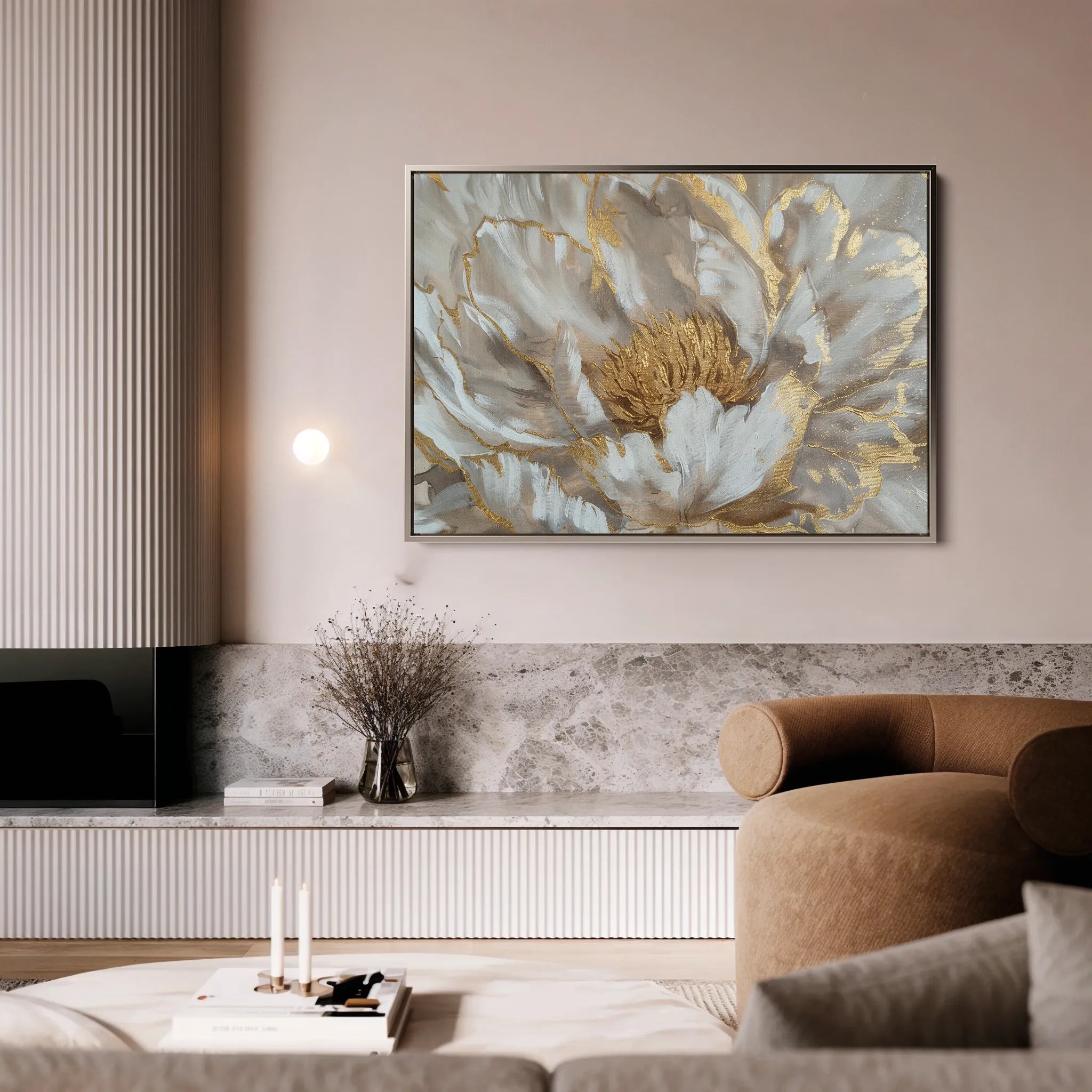 Floral 576 Canvas Art 60 x 40 cm / Black